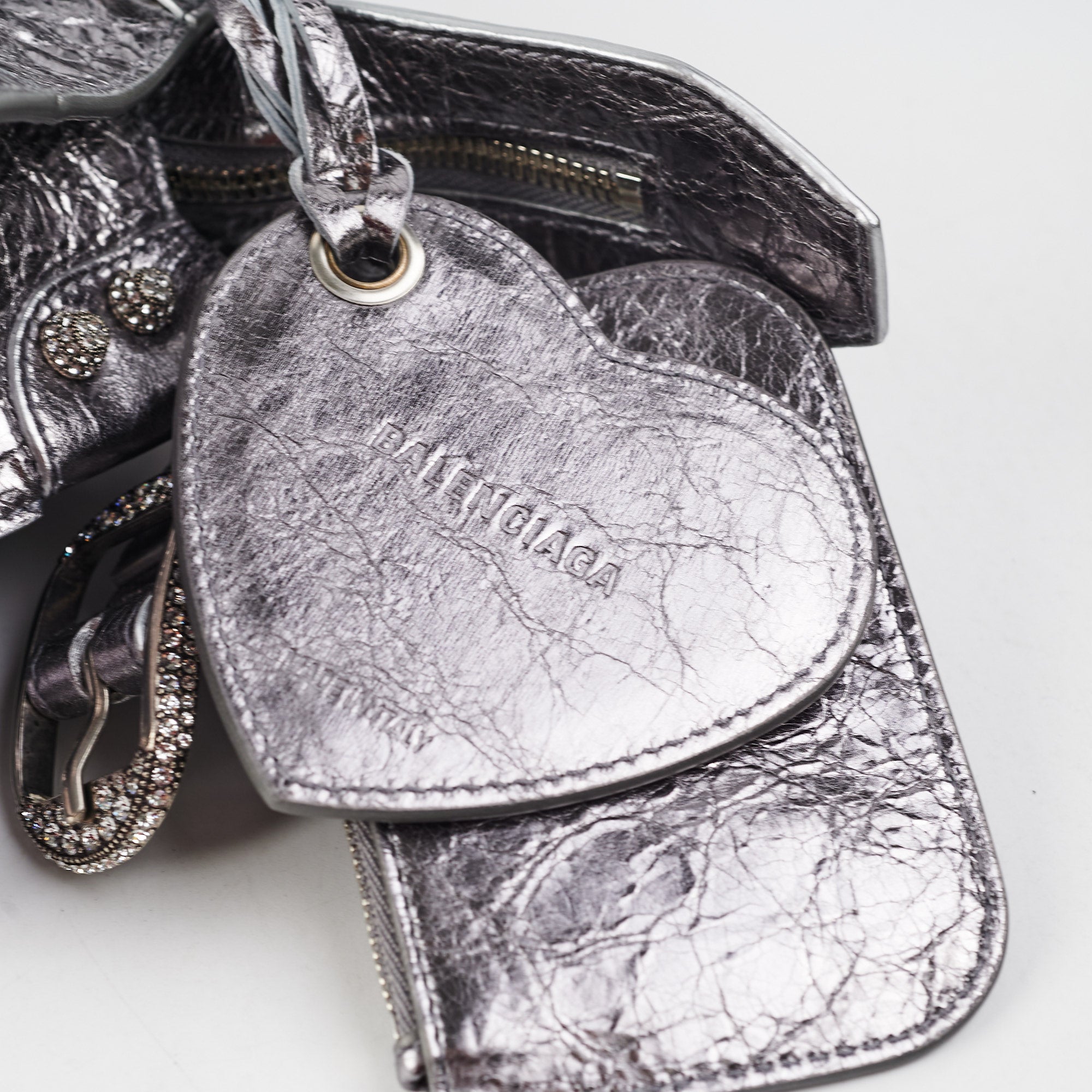 Balenciaga Neo Cagole XS Crossbody Bag in Silver | Luxury Designer Handbag for Women | Perfect for Night Out, Party & Everyday Use