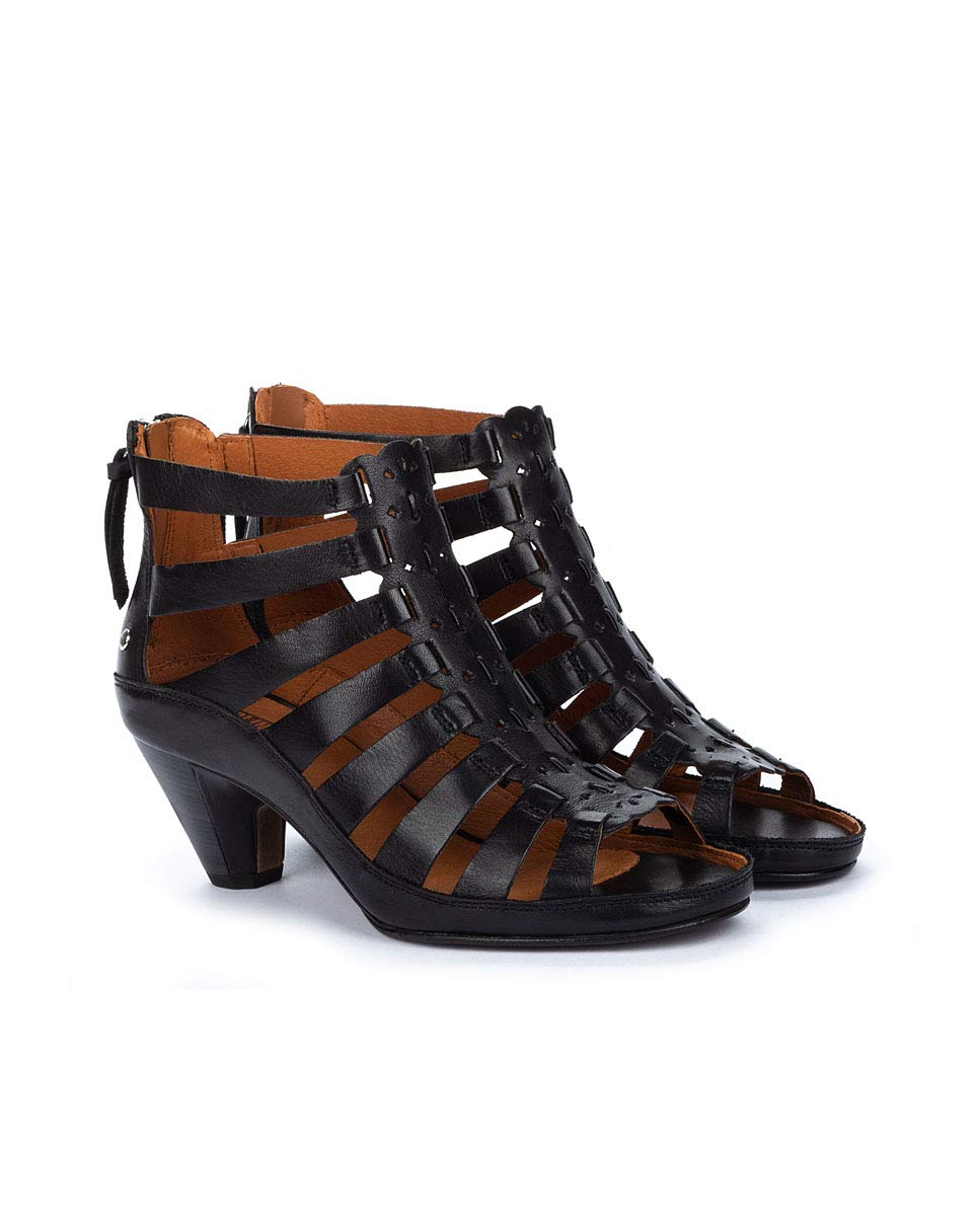 PIKOLINOS Women's Leather Heeled Sandals - Comfortable Java Color Dressy Sandals for Summer, Weddings & Date Nights