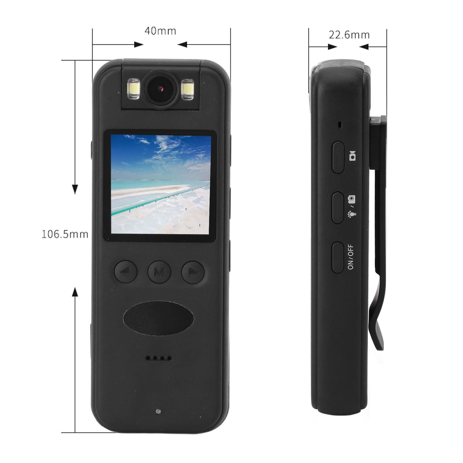 2K Body Camera with Magnetic Clip - Wearable Action Cam for Motorcycle, Cycling & Travel - Includes 64GB Memory Card - Perfect for Daily Recording, Security & Outdoor Adventures