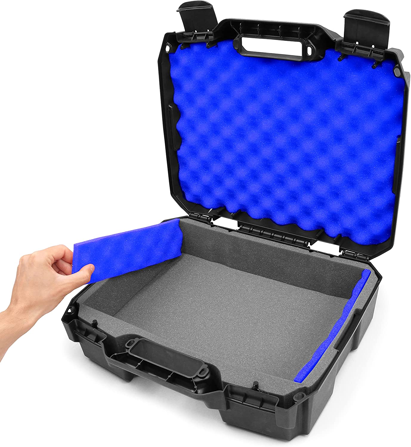 CASEMATIX DJ Mixer Case Compatible with Yamaha MG10XU, MG10, MG06 - Shockproof 10-Input Stereo Mixer Carrying Case with Red Foam Protection - Perfect for Studio, Live Performances & Travel