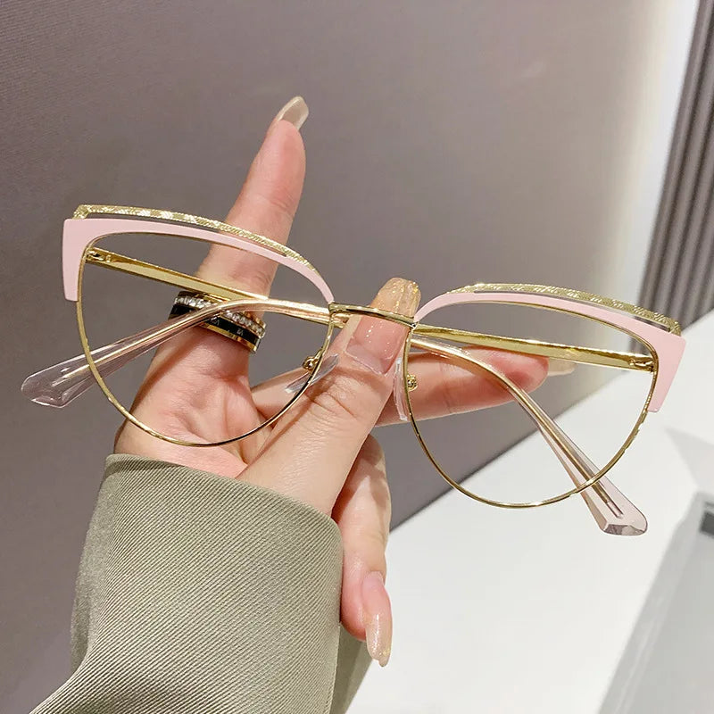 CCspace Women's Full Rim Square Cat Eye Titanium Eyeglasses Frame - Lightweight TR90 Acetate Glasses for Women - Perfect for Work, Reading & Fashion Accessories