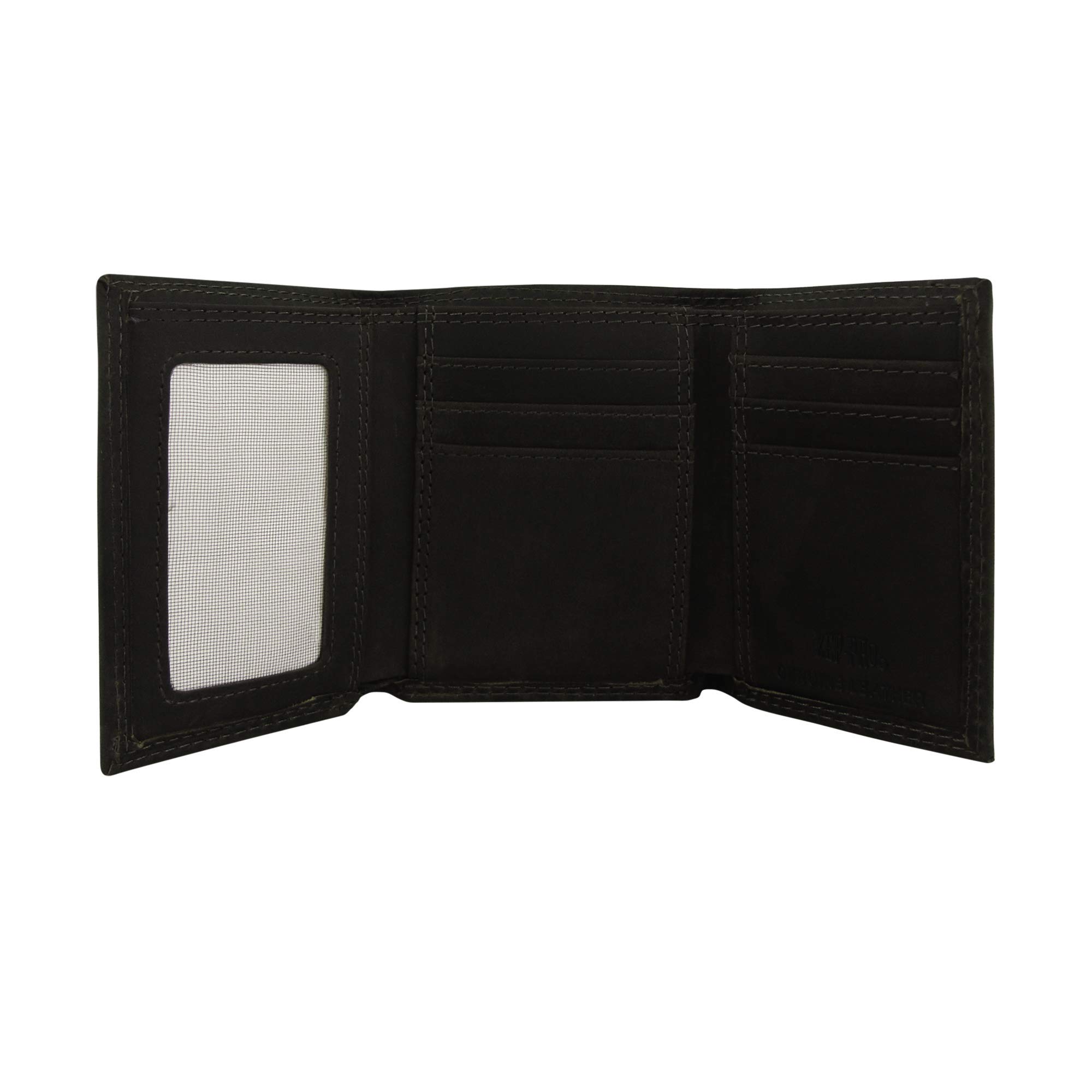 LSU Tigers NCAA Genuine Crazyhorse Leather Trifold Wallet with Concho Design - Perfect for Gameday & Everyday Use (One Size)