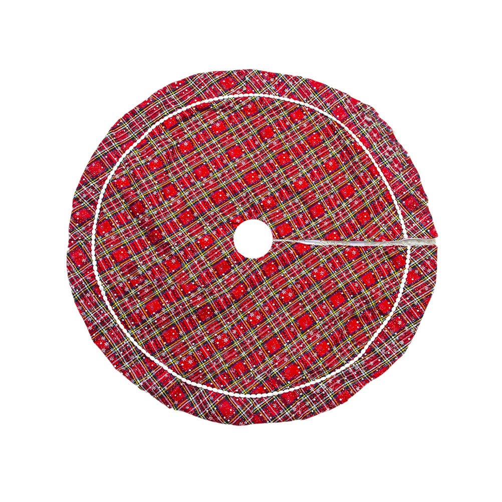 39/47 Inch Christmas Tree Skirt - Plaid Snowflake Holiday Decor for Xmas Tree | Home & Office Holiday Decorations | Perfect for Living Room, Bedroom & Party Decor