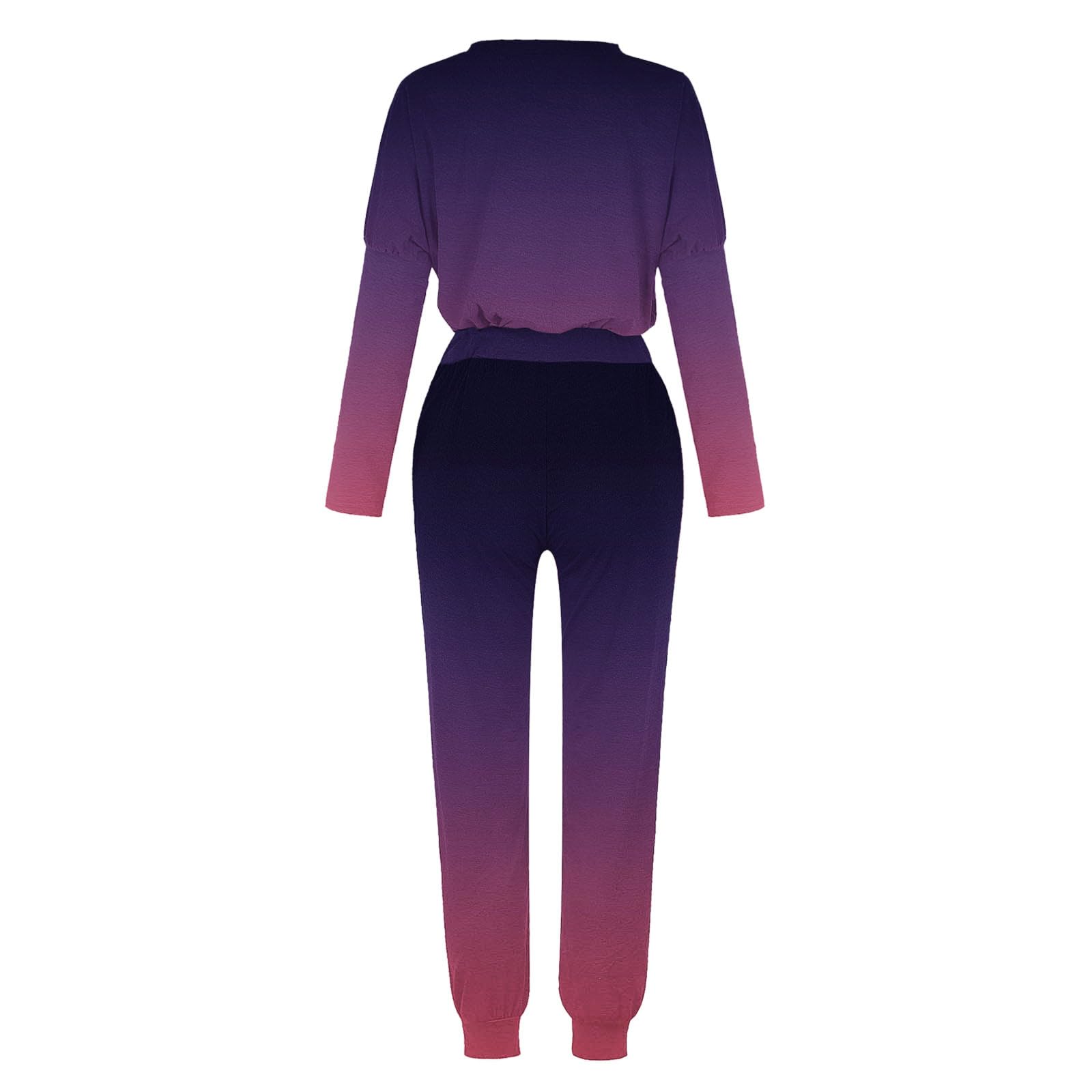Women's 2-Piece Lounge Set - Crewneck Long Sleeve Top & Drawstring Jogger Pants Tracksuit | Comfortable Casual Outfit for Home, Yoga, Running & Travel