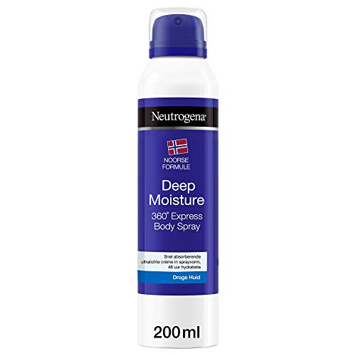 Neutrogena Norwegian Formula Deep Moisture Express Body Mist Moisturizer for Dry Skin - 200ml (Pack of 3) | Fast-Absorbing Hydration Spray for All-Day Softness | Perfect for Travel, Gym & Post-Shower Use