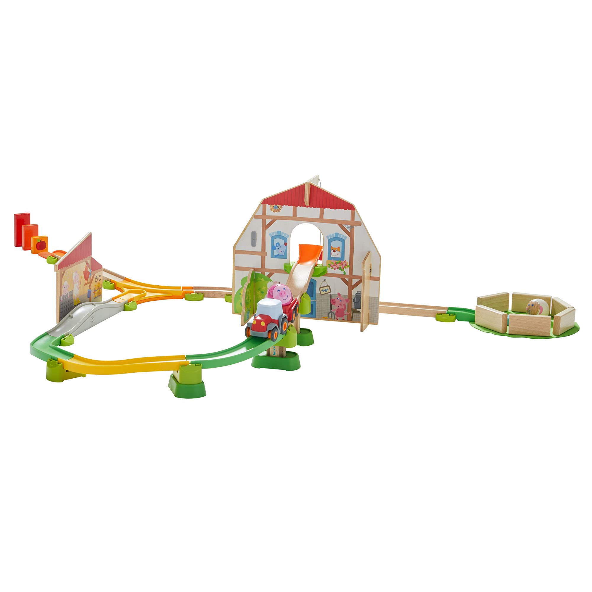 HABA Kullerbu Farmyard Starter Set with Sound - Wooden Baby Toy with Animal Sounds for Early Learning & Sensory Play - Perfect for Toddlers & Preschoolers at Home or Daycare