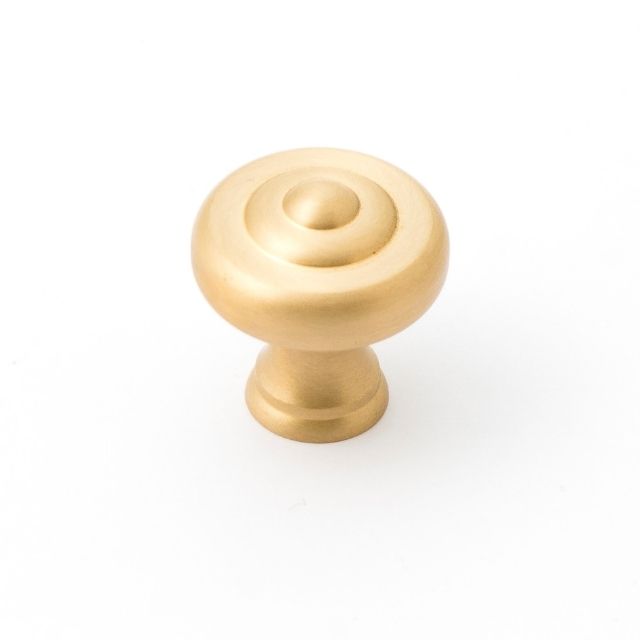 Castella Decade Knob - Satin Brass Cabinet Pull - Vintage Style Door Handle for Kitchen & Bathroom - Durable & Elegant Hardware for Drawers & Cabinets