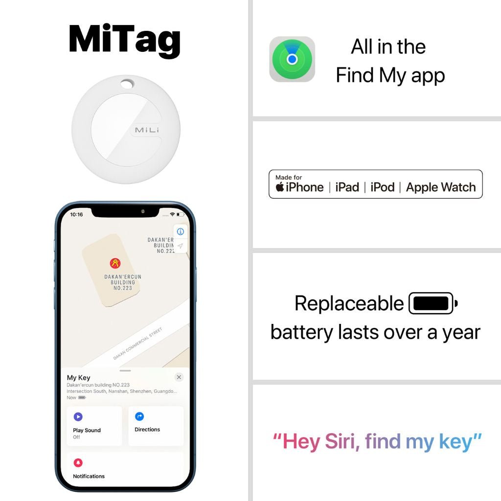 MiTag Luggage Tracker 3 Pack - Apple Find My Compatible GPS Locator for Travel, Suitcases & Backpacks | Prevent Lost Luggage on Flights & Vacations