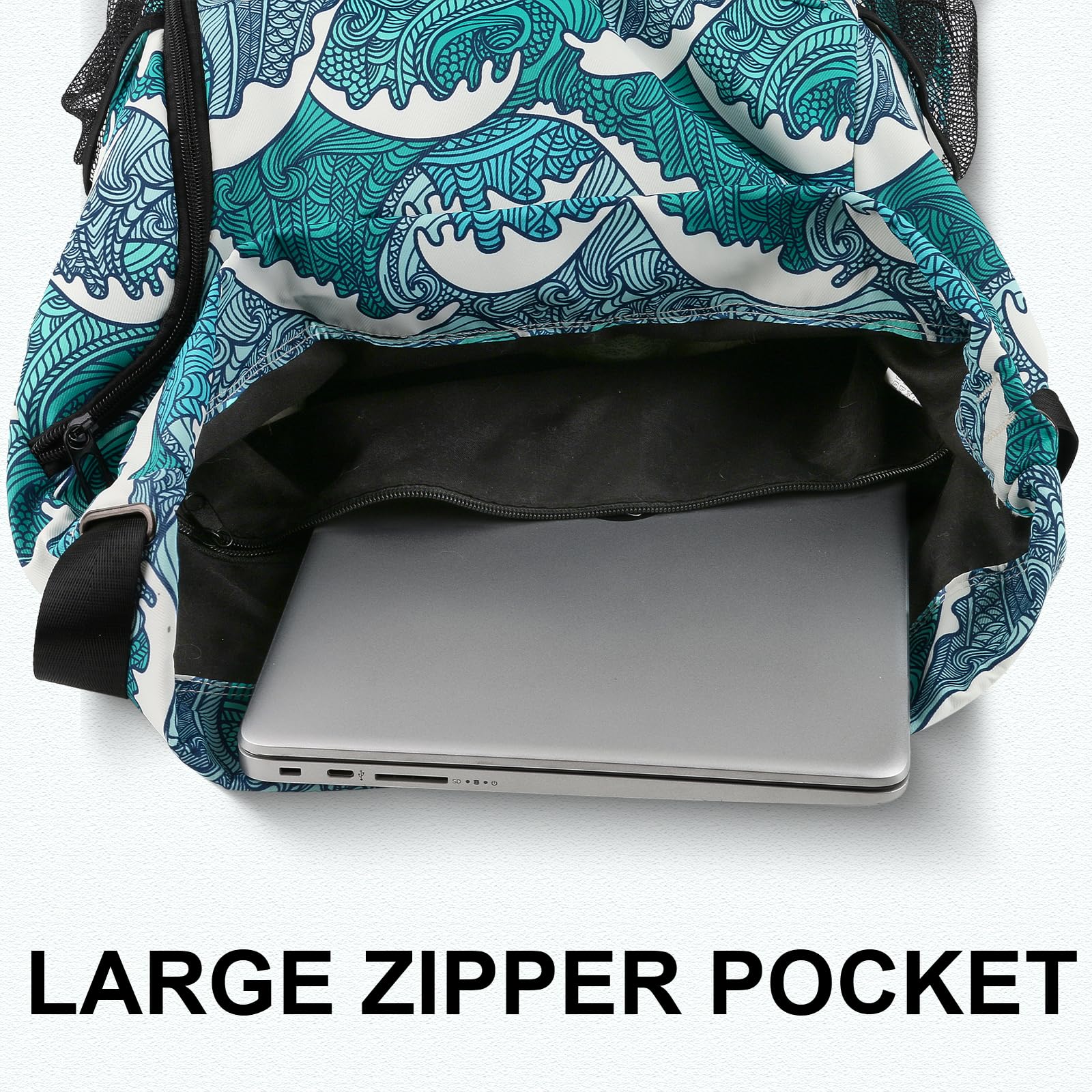 Drawstring Backpack with Mesh Pockets - Water Resistant Gym & Beach Bag for Men & Women - Perfect for Sports & Travel