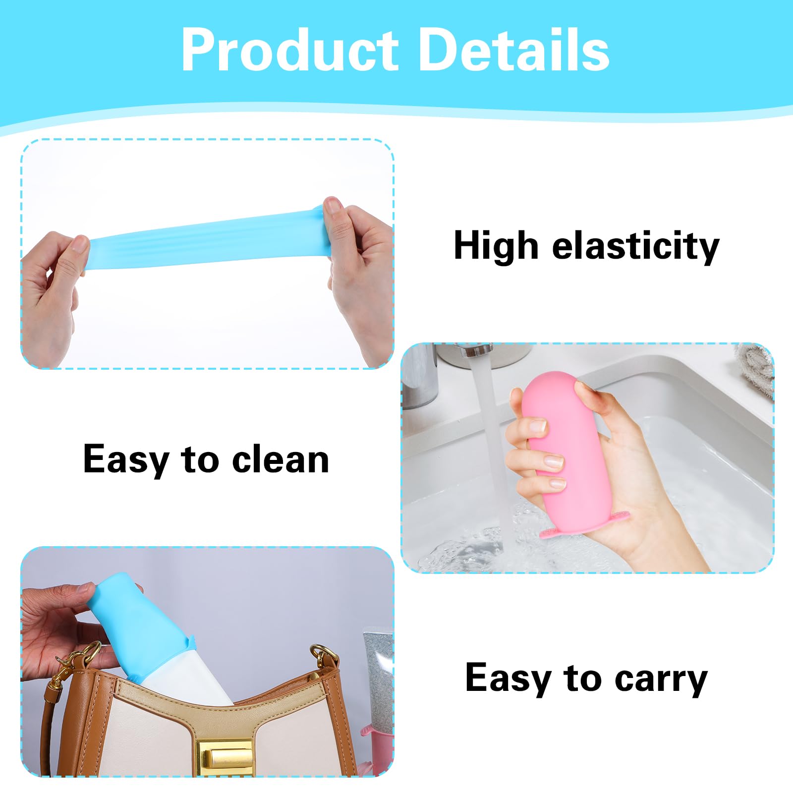 12PCS Silicone Bottle Covers for Travel - Elastic Leak Proof Sleeves for Shampoo, Conditioner & Toiletries | Reusable Travel Essentials for Toiletry Bottles | Perfect for Airplane, Camping & Gym Use