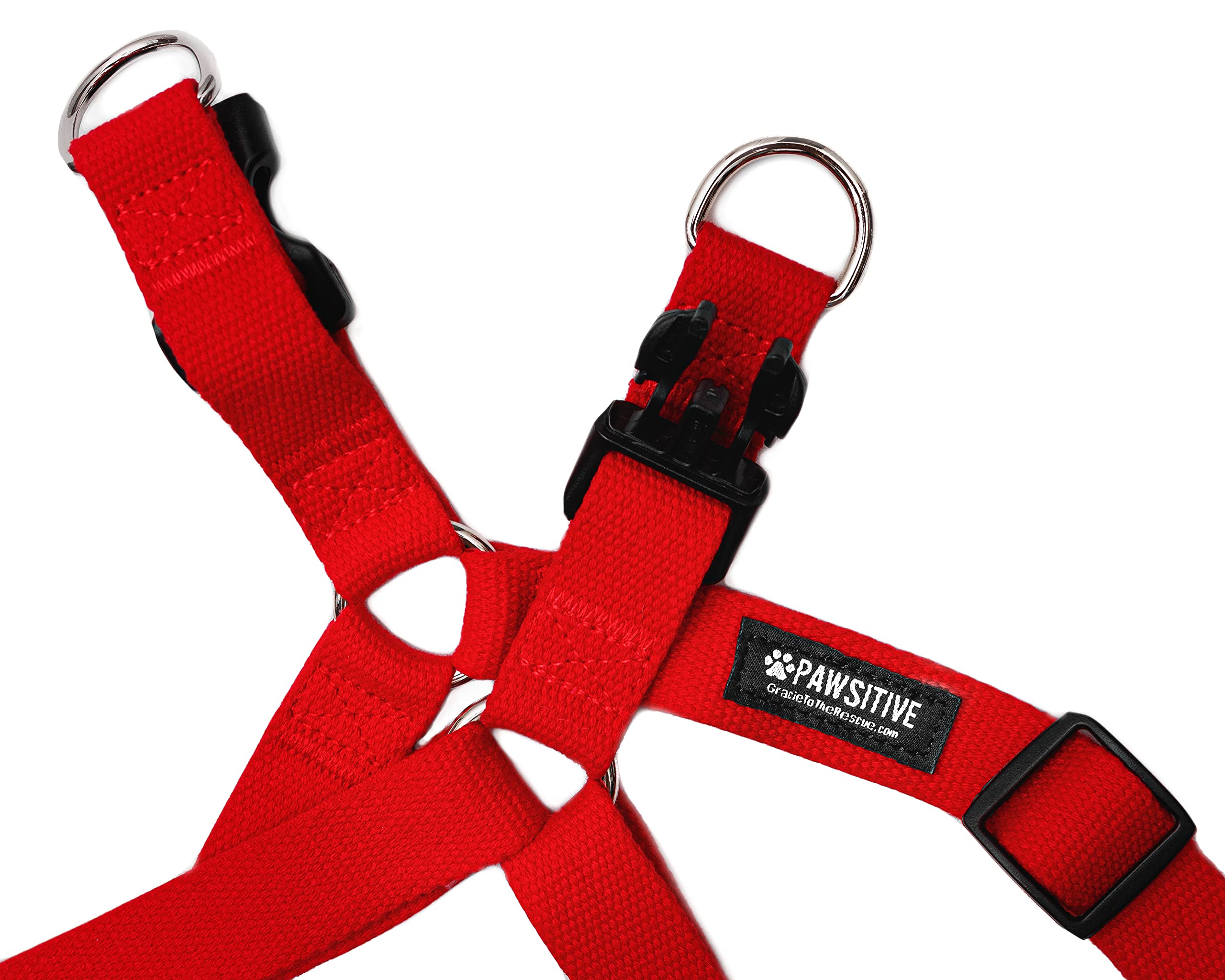 Pawsitive Hemp Dog Harness - Step-in Design, Soft Hypoallergenic Pet Vest for Small Medium Large Dogs - Large Red - Perfect for Walking, Training & Outdoor Adventures