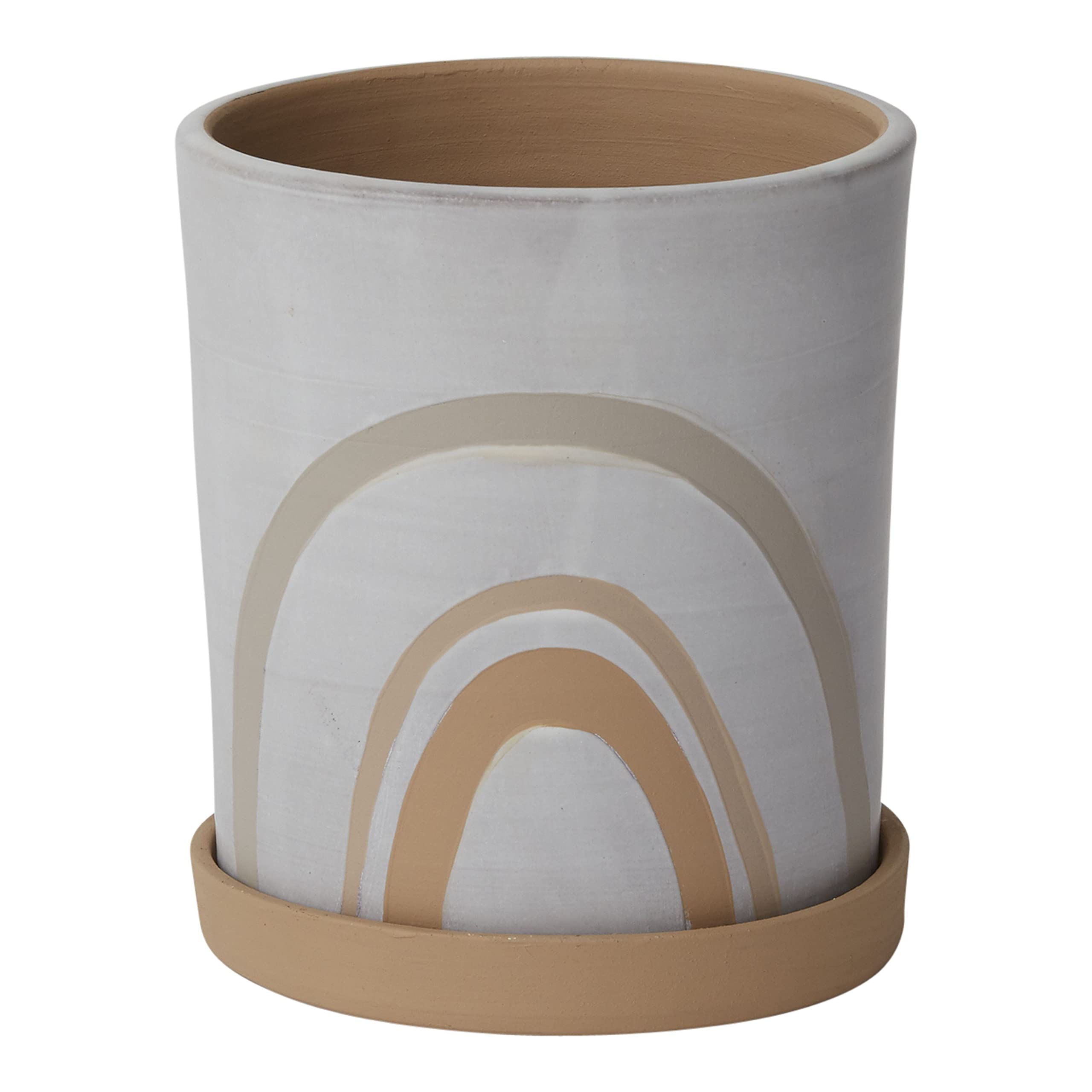 Symbol Ceramic Plant Pot for Indoor & Outdoor Flowers - 6.5x7.5 Inch Decorative Planter for Home, Office, Wedding & Garden Decor (98036) | Perfect for Centerpieces, Housewarming Gifts & Patio Decorations