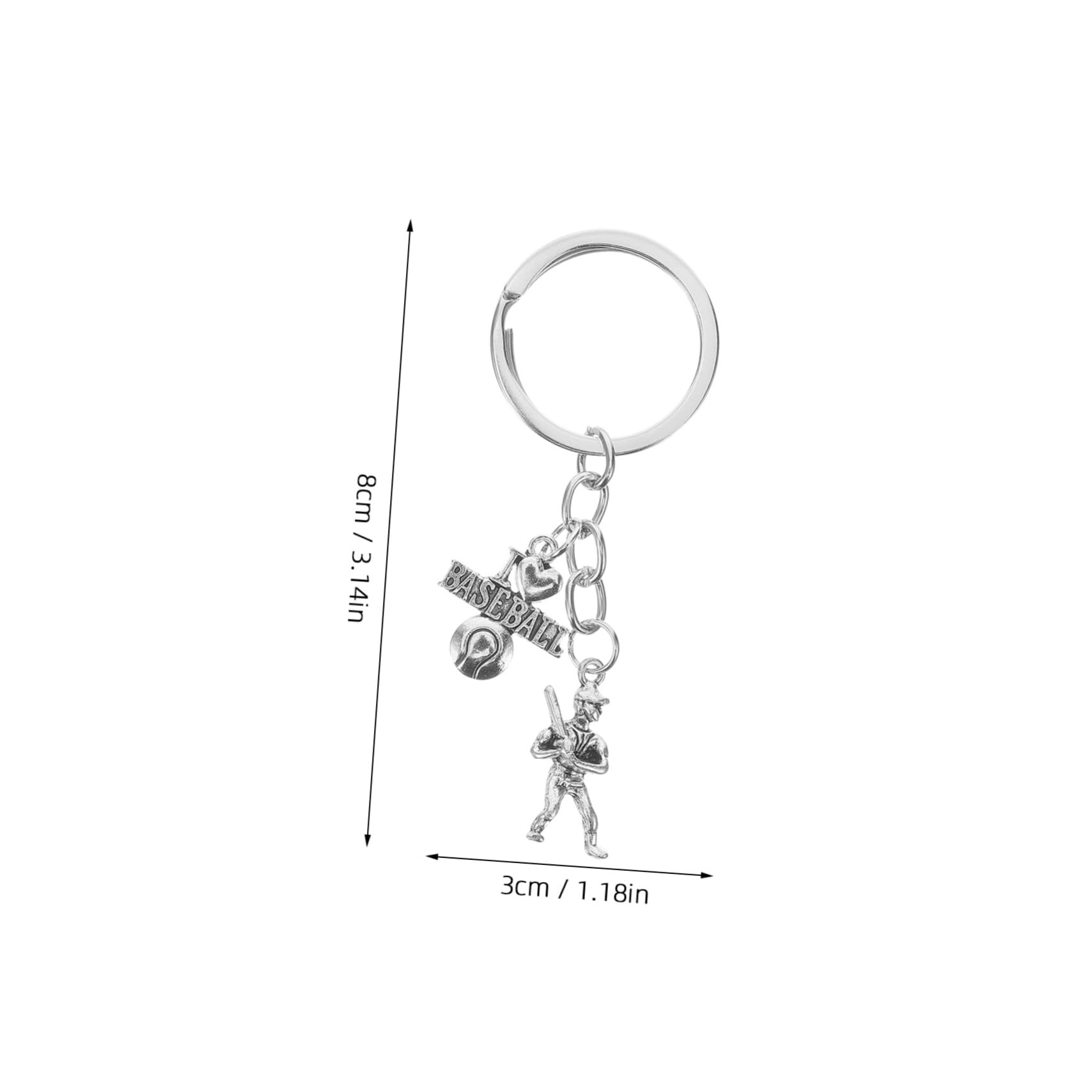 Baseball Keychain for Men & Women - Durable Key Ring Keychain Accessories for Baseball & Softball Fans - Perfect for Keys, Bags & Backpacks