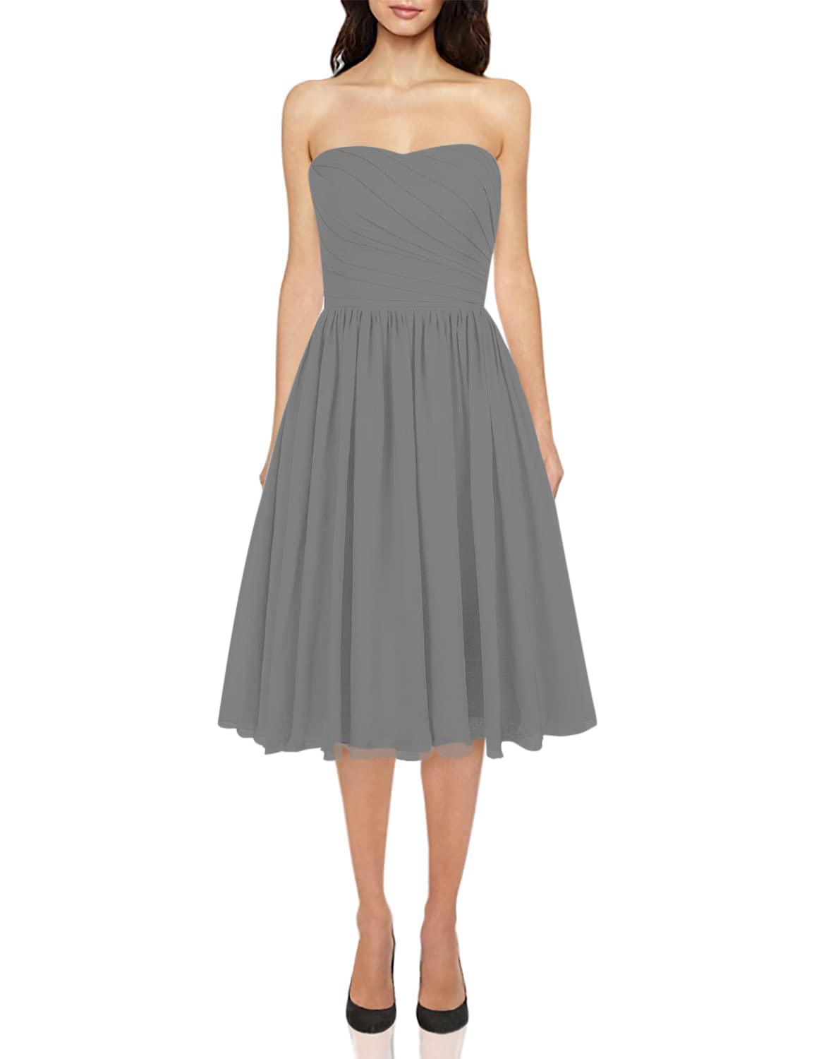 JAEDEN Short Chiffon Strapless Bridesmaid Dresses for Wedding Guest & Prom - Perfect for Formal Events, Parties & Special Occasions
