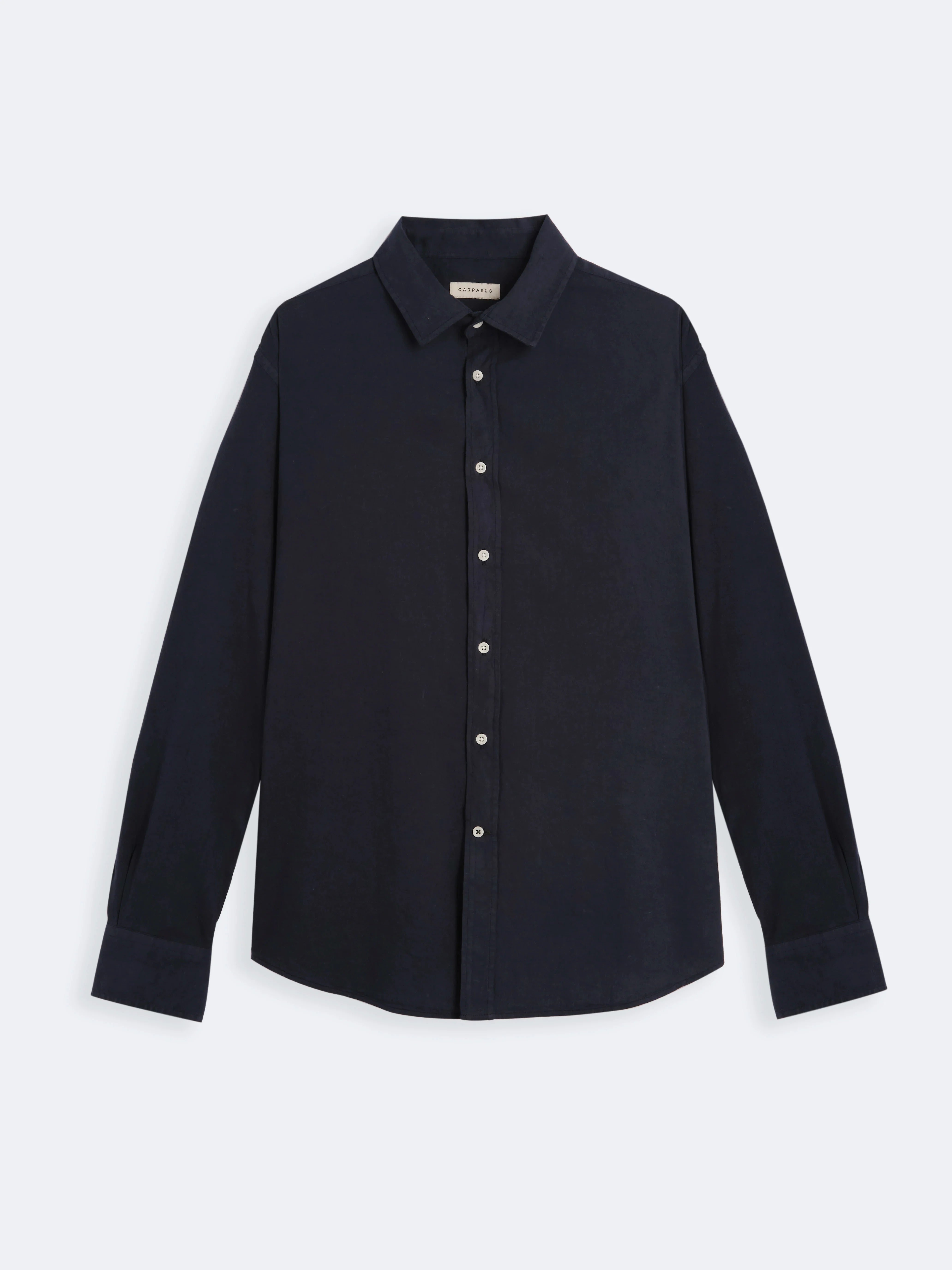 Men's Navy Blue Casual Shirt - Comfortable Cotton Camp Shirt for Outdoor Adventures & Everyday Wear