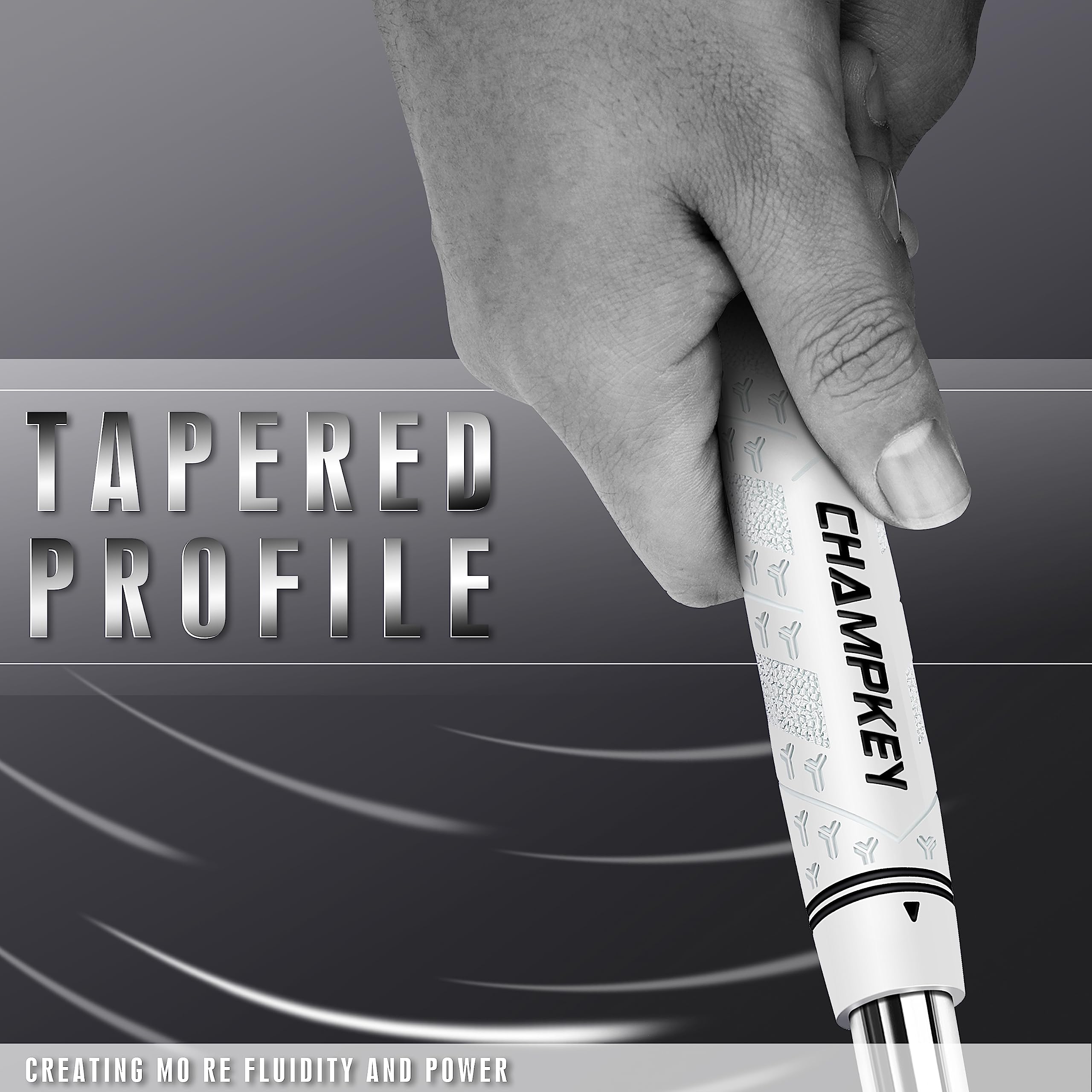 CHAMPKEY Y-PRO Performance Rubber Golf Grips 13 Pack with All Weather Control & Repair Kits - Superior Traction for Better Swing Control - Ideal for Golf Practice, Tournaments & Club Maintenance
