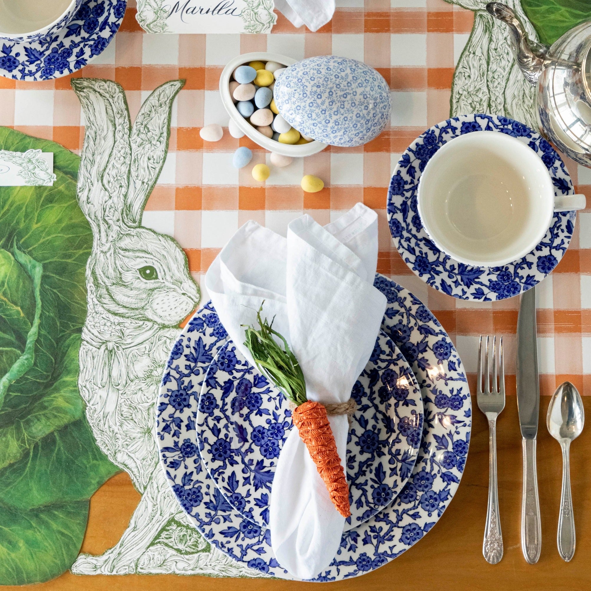 Premium Die-Cut Greenhouse Hare Placemat - Eco-Friendly Table Decor for Spring & Easter Dining, Perfect for Home, Party, and Holiday Celebrations
