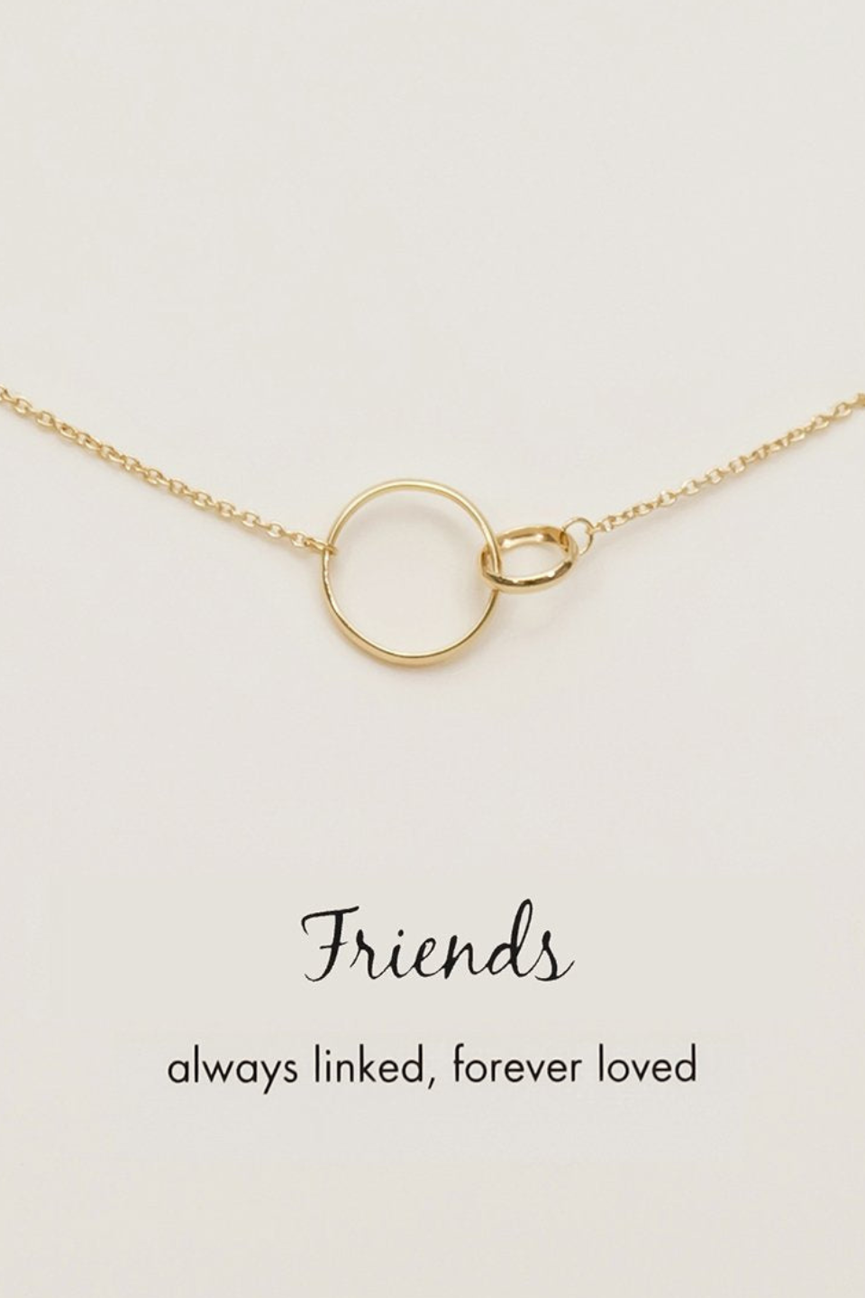 14k Gold Plated Double Circle Necklace for Women - Minimalist Layering Jewelry for Everyday Wear, Gifts, and Special Occasions