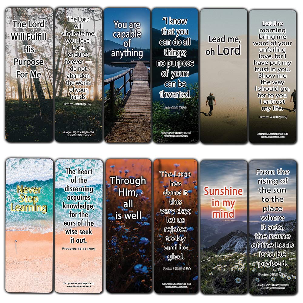 NewEights Living Your Purpose Bible Verses (30-Pack) - Inspirational Scripture Cards for VBS, Sunday School, Easter, Baptism, Thanksgiving & Christmas - Perfect for Worship, Bible Study & Gift Giving