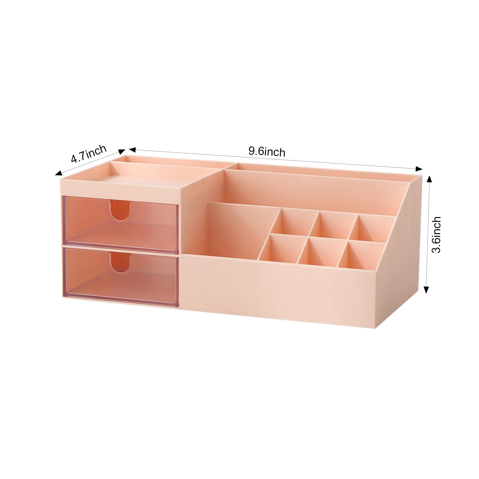 Pink Makeup Organizer & Cosmetic Storage Box - Vanity, Desk & Bathroom Organizer for Office Supplies, Jewelry & Beauty Products | Perfect for Dressing Table, Countertop & Workspace Organization