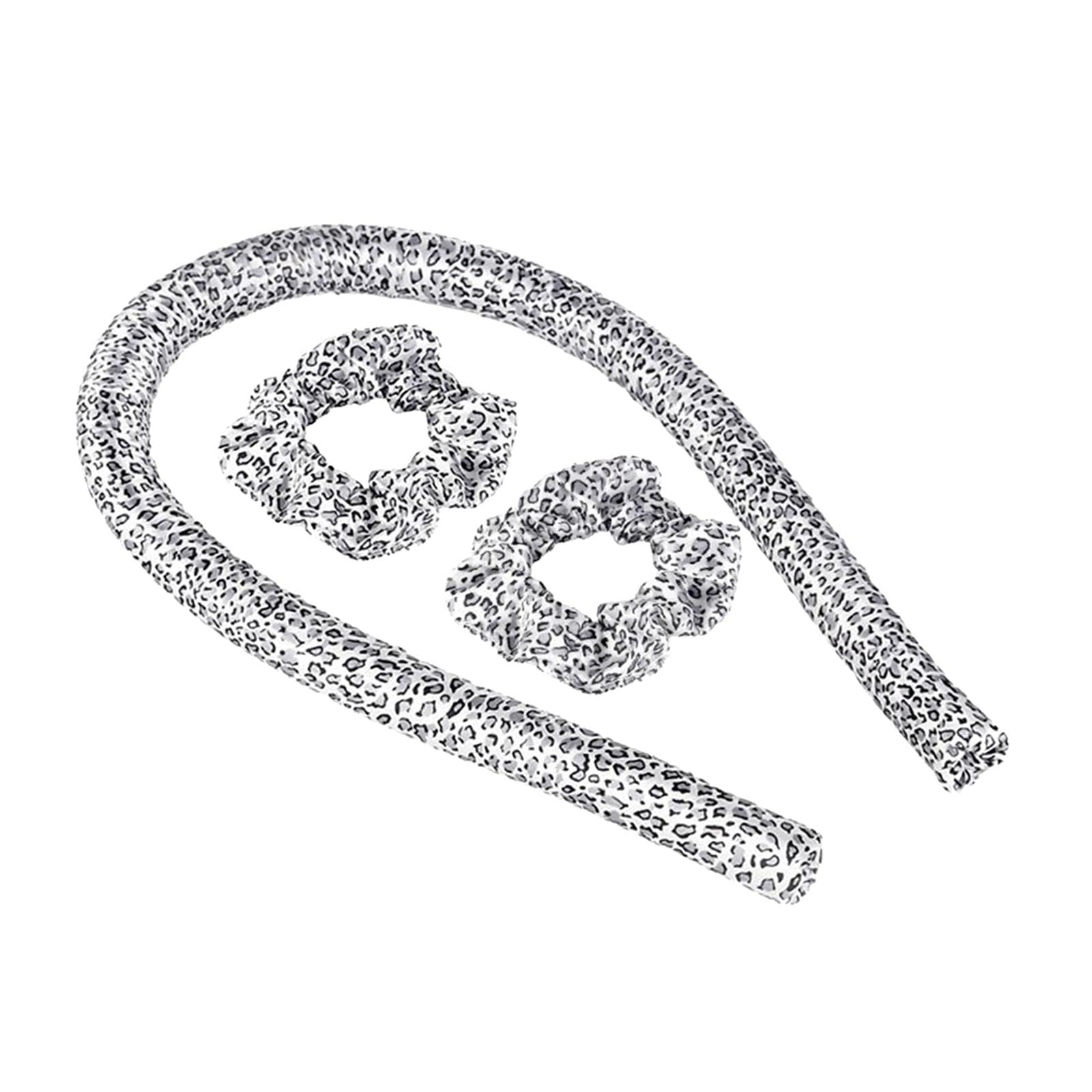 VMS INDIA Heatless Curling Rod Headband - No Heat Hair Curlers for Soft Shiny Waves, White Leopard Print (Perfect for Overnight Curls & Lazy Styling)