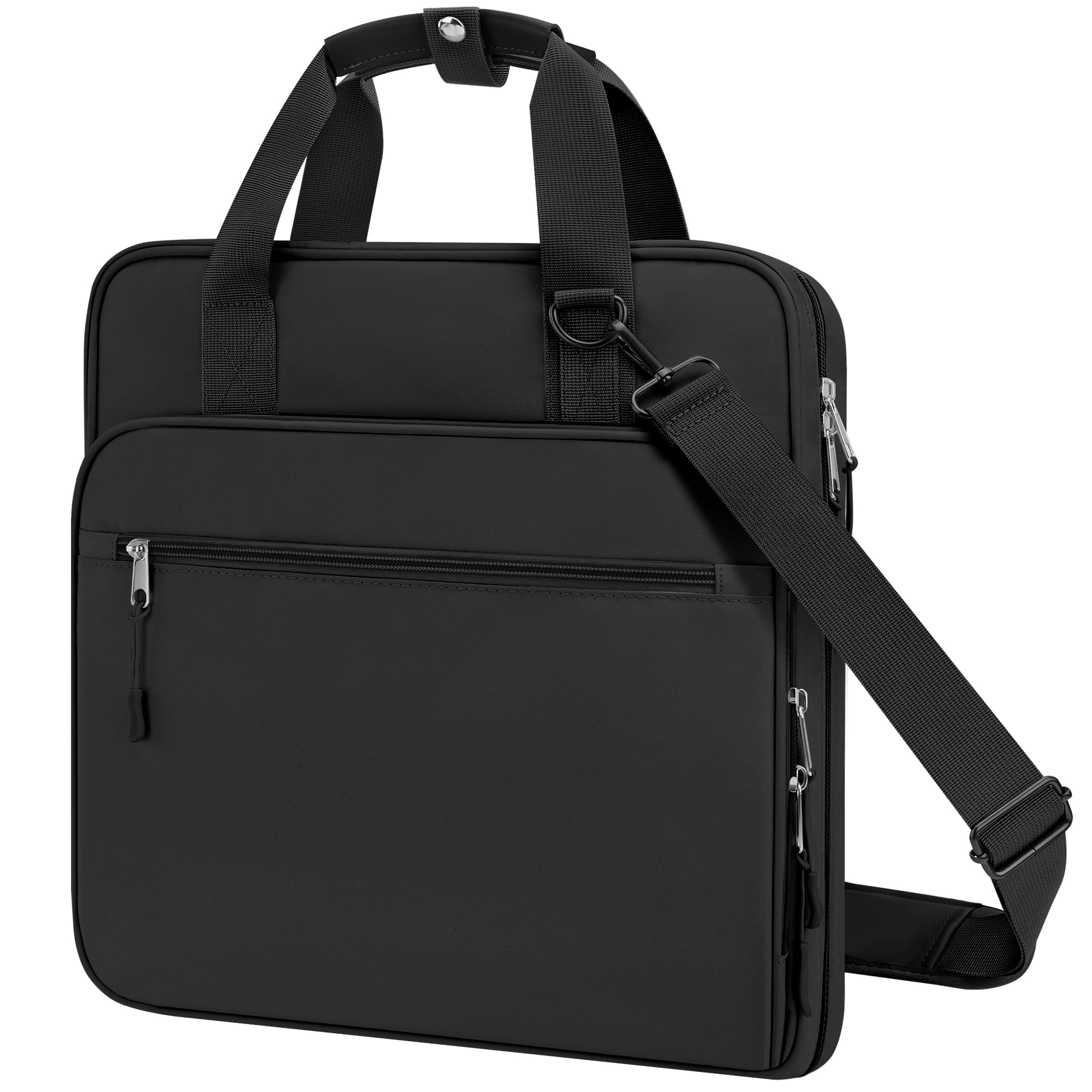 3 Ring 2 Inch Zipper Binder - 500 Sheet Capacity School Binder with Zipper Closure for Students, Teens & Kids - Compatible with 13-Inch MacBook - Includes Handle & Adjustable Shoulder Strap (Black) - Perfect for School, College, Office & Travel Organization