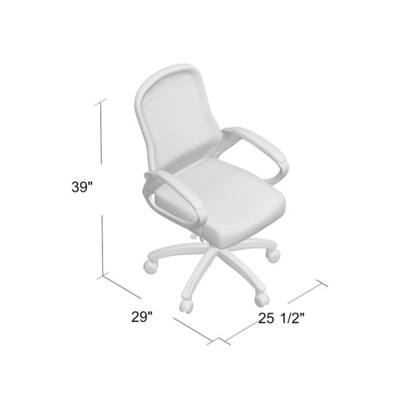 Ergonomic Boss Ribbed High Back Mesh Office Chair B6756 - Adjustable Lumbar Support & Breathable Design for Home & Office Workspaces