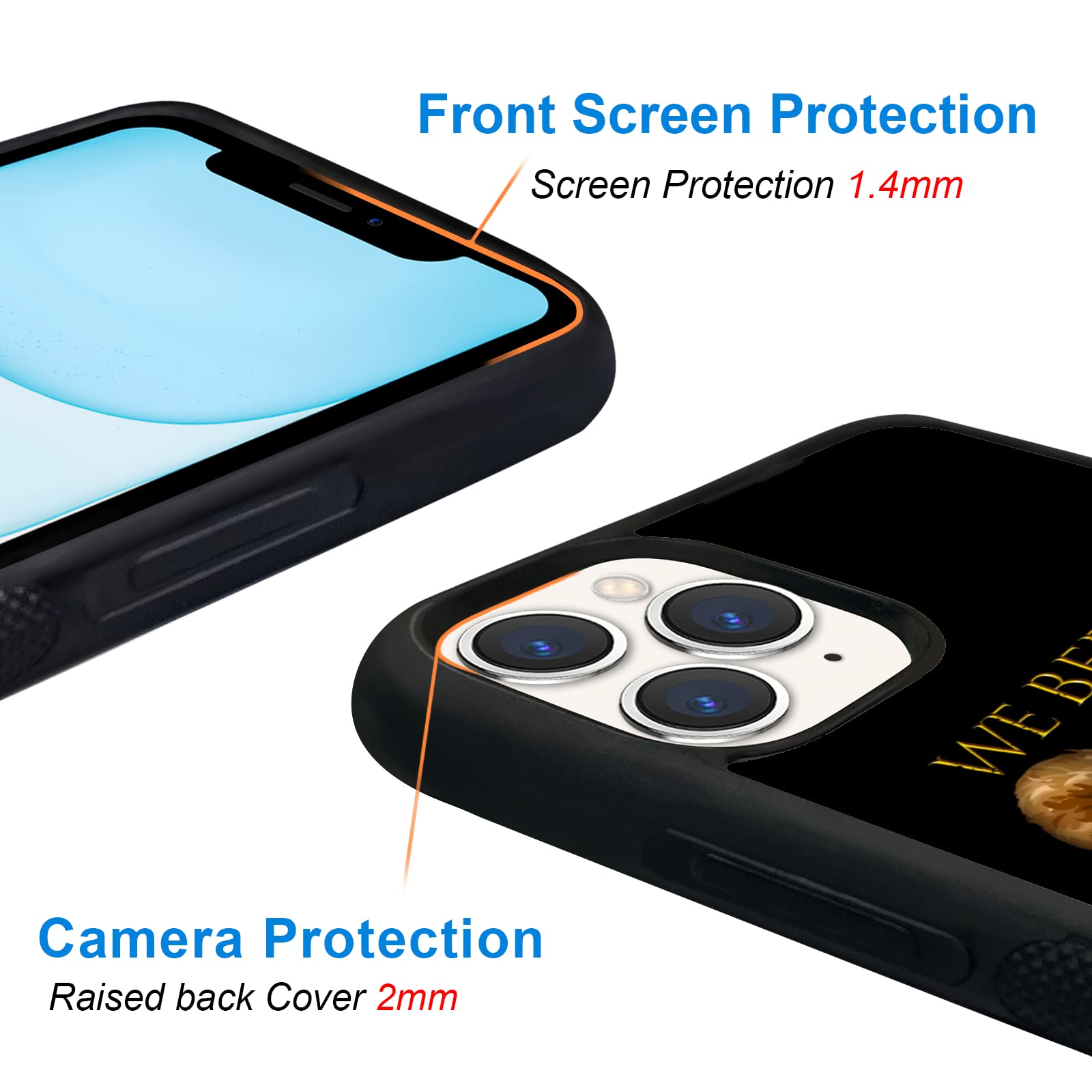 FANXI Shockproof Cute Bear Phone Case for iPhone 11 Pro Max 6.5 Inch - Protective Cover for Men, Women, Boys & Girls - Durable Case for Teens & Adults (Black) - Perfect for Everyday Use, School & Outdoor Activities
