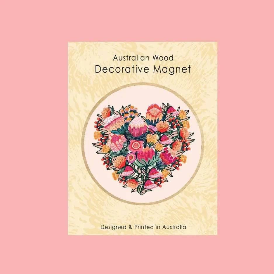 Heart of Flowers Magnet & Greeting Card Gift Set - Perfect for Valentine's Day, Mother's Day & Birthday Gifts