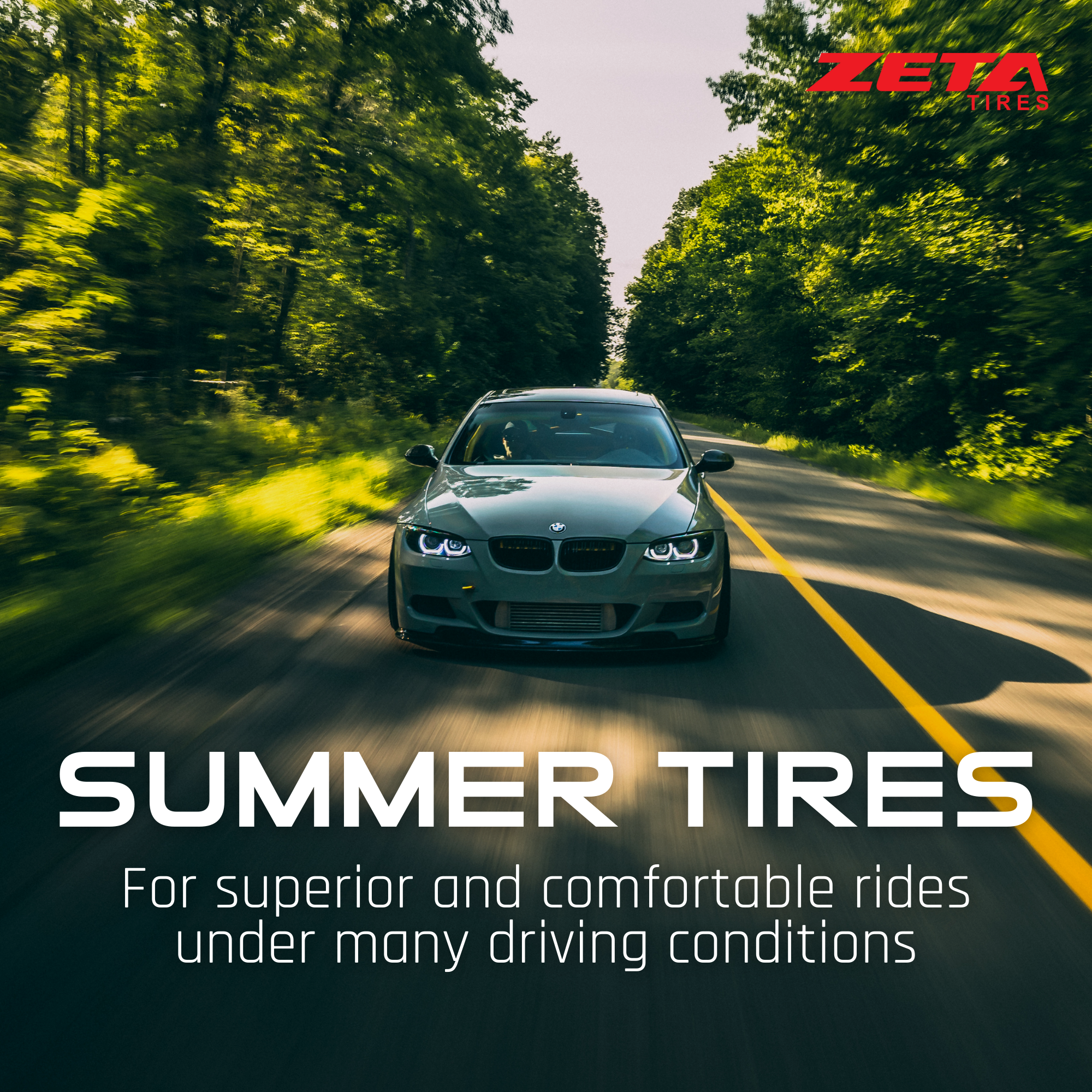 Zeta ZTR50 175/65R14 82H All-Season Performance Tire - Durable Tread for Sedans, Coupes & Compact Cars