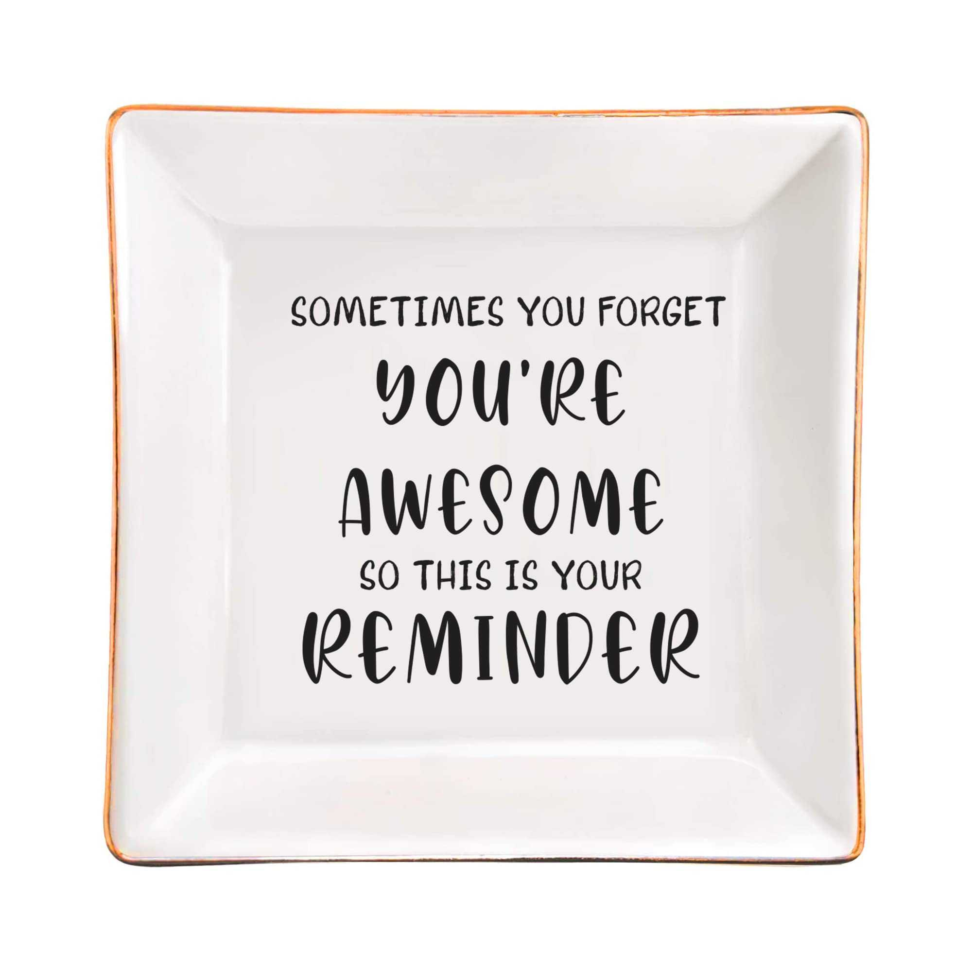You Are Awesome Trinket Dish - Inspirational Birthday Gifts for Women, Thank You & Employee Appreciation Gifts - Perfect for Coworkers, Friends & Self-Care Moments | Great for Office Desk, Home Decor & Thoughtful Surprises