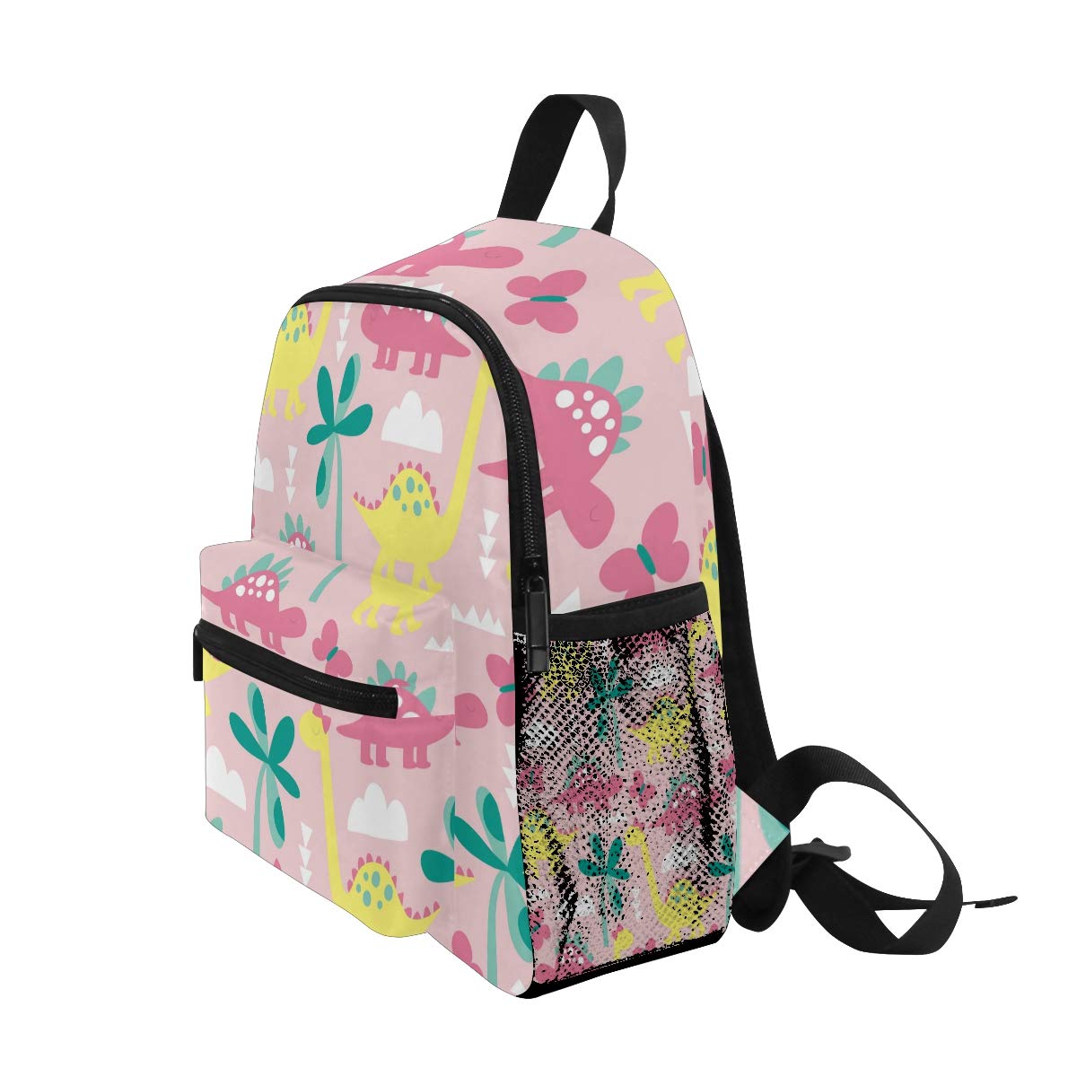 OREZI Cute Kids Dinosaur Backpack - Pink Cartoon Dinosaur Pattern School Bag for Toddlers, Preschool & Travel | Perfect for Daycare, Kindergarten & Outdoor Adventures