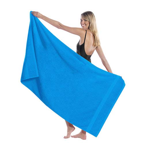 Custom Embroidered Tri-Color Pool & Beach Towels - Personalized White Bath Towel for Swimming, Vacation & Outdoor Activities