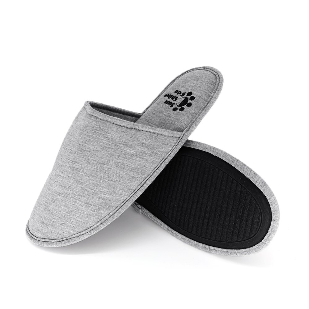 Sunshine Code Men's Memory Foam Slippers - Washable Cotton House Shoes with Travel Bag for Home, Hotel, Spa & Bedroom - Comfortable Indoor/Outdoor Slides for Relaxation & Travel