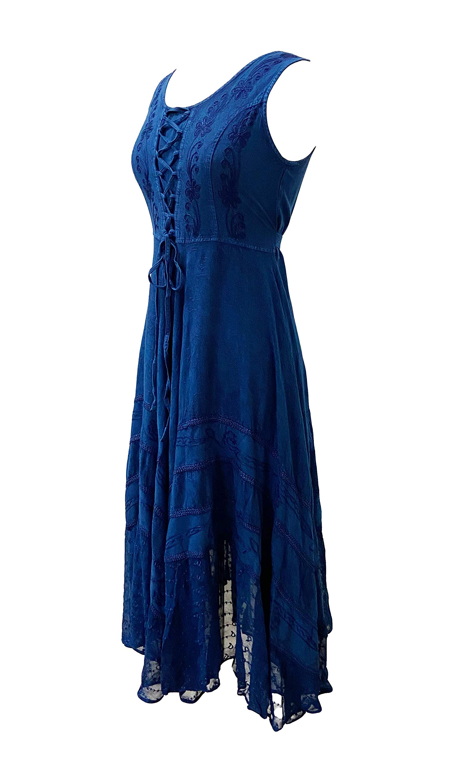 2025 Gothic Corset Smocked Maxi Dress for Women - Sleeveless Embroidered Summer Dress with Twirl Design | Perfect for Spring/Summer Weddings, Parties & Gothic Fashion