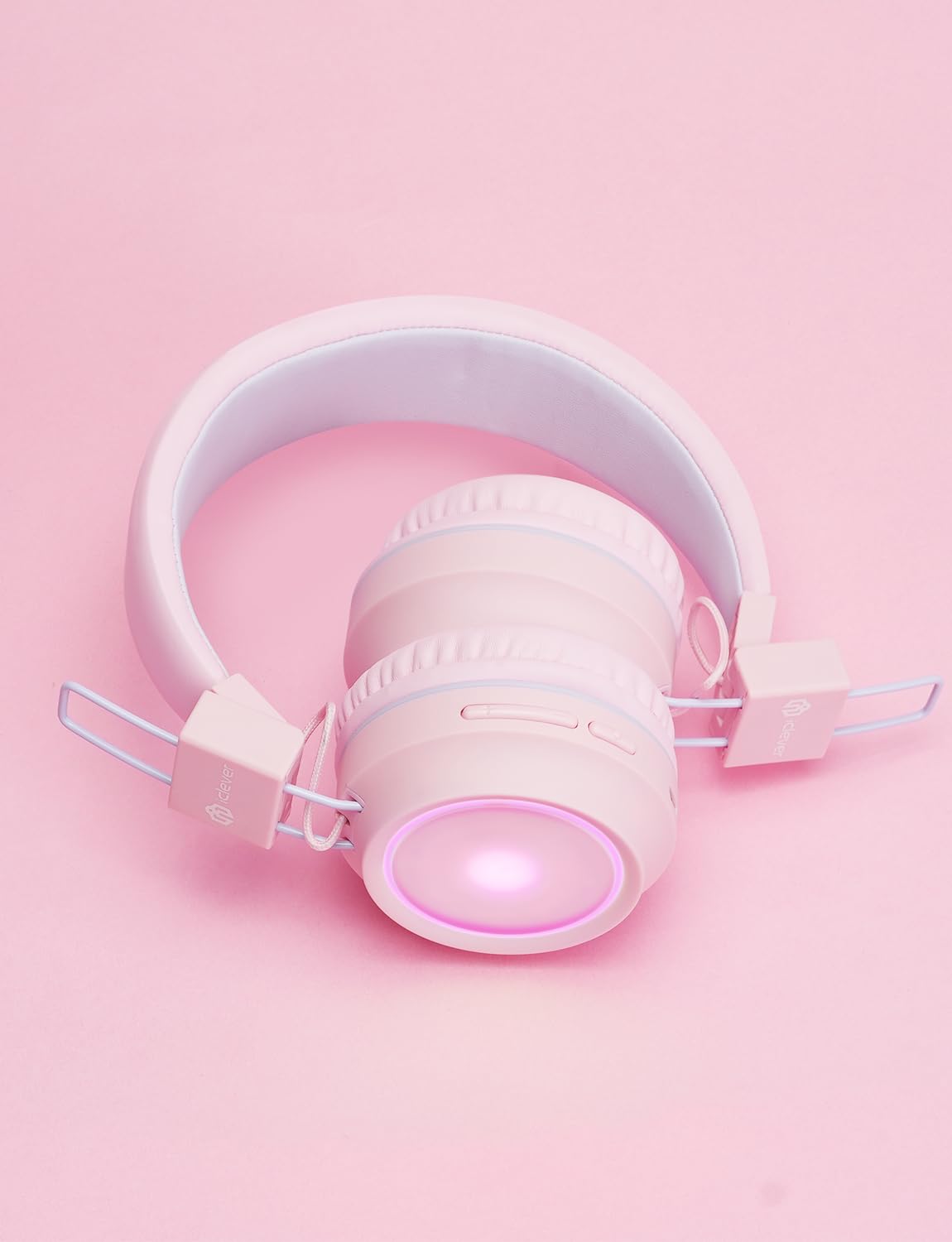iClever Kids Bluetooth Headphones with Colorful LED Lights, Built-in Mic & Volume Control - Foldable On-Ear Wireless Headphones for Children - Perfect for School, Travel, Online Classes & Gaming