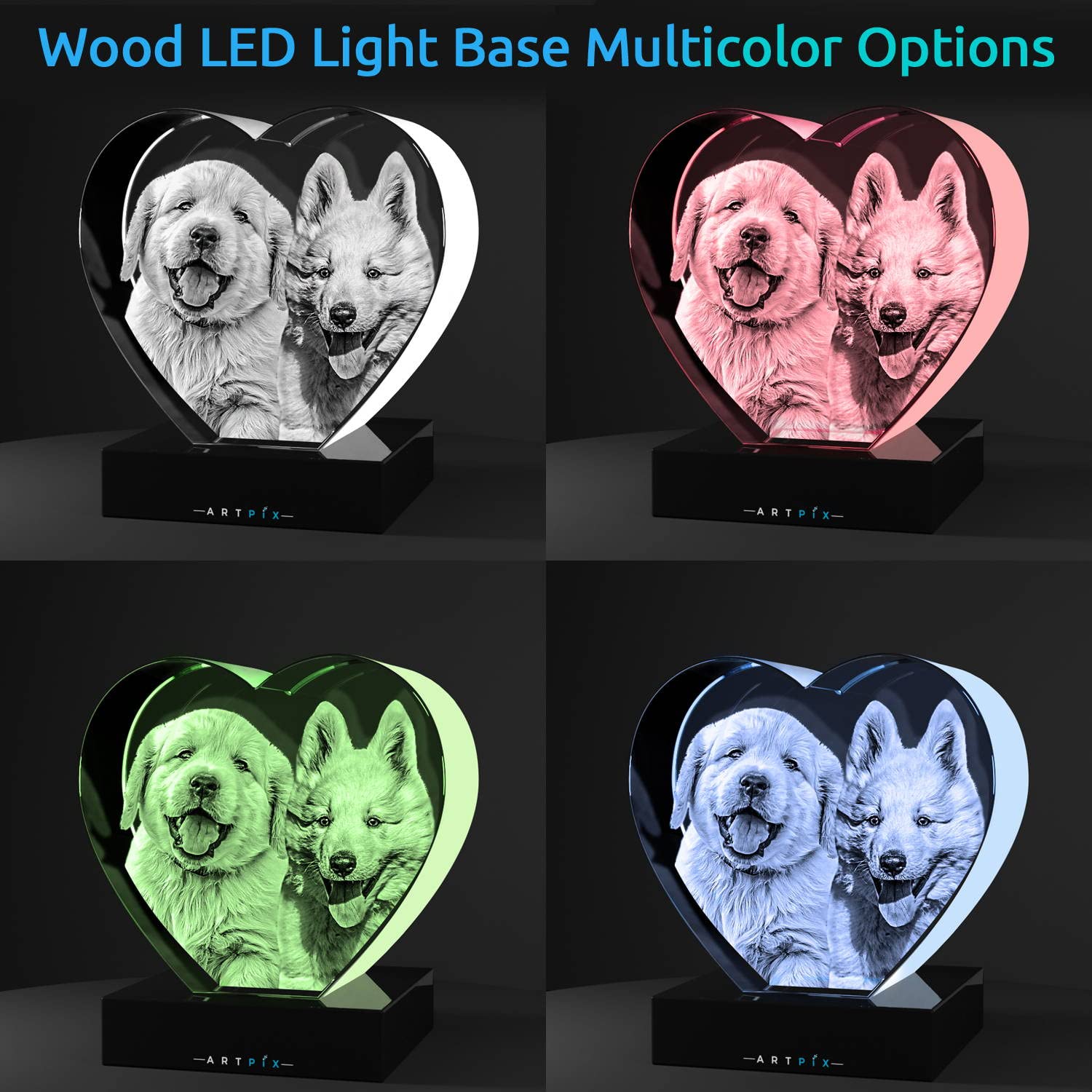 ArtPix Personalized 3D Crystal Photo Gift - Custom Laser Etched Glass Keepsake with Your Picture | Perfect for Wedding, Anniversary, Mother's Day & Birthday Presents for Mom, Wife, Grandma | Unique Home Decor & Sentimental Gift Idea