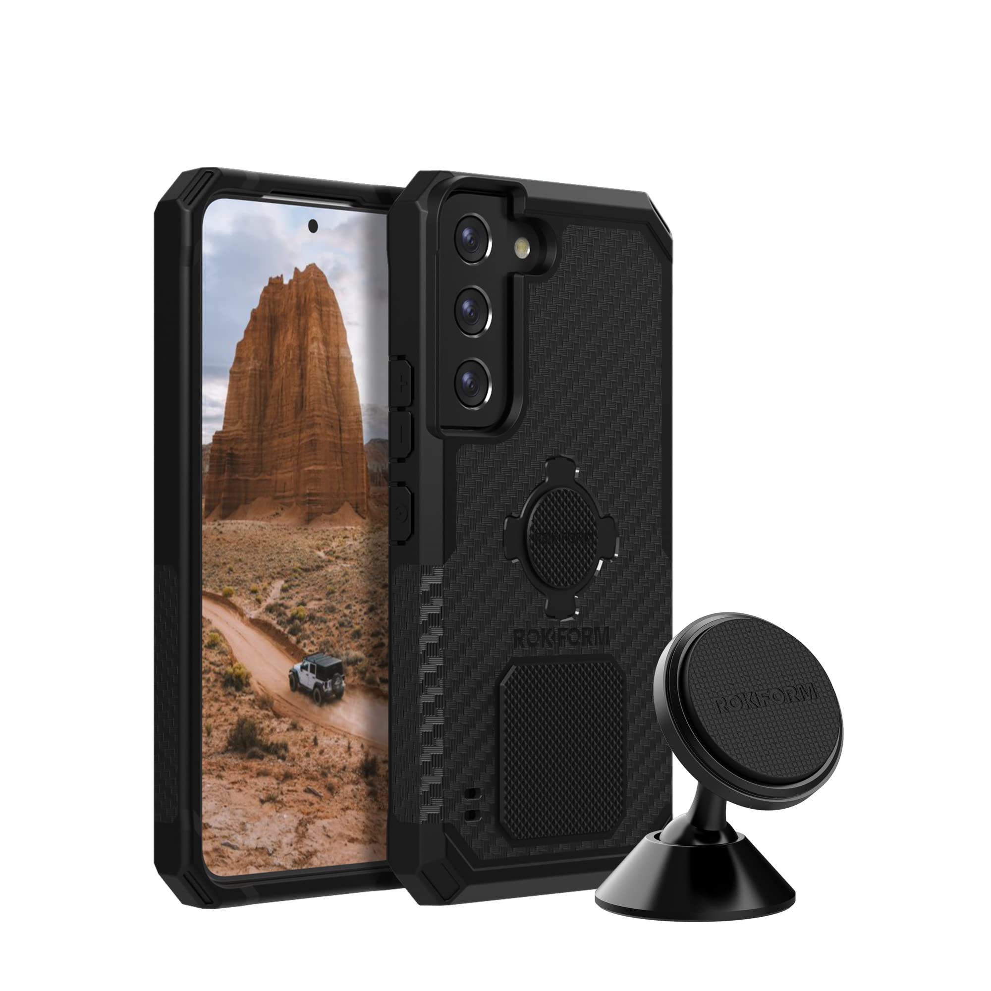Rokform Galaxy S22 5G Rugged Case with Swivel Dash Phone Mount - Durable Protection for Car, Truck, or Van - Perfect for Driving, Off-Roading, and Outdoor Adventures