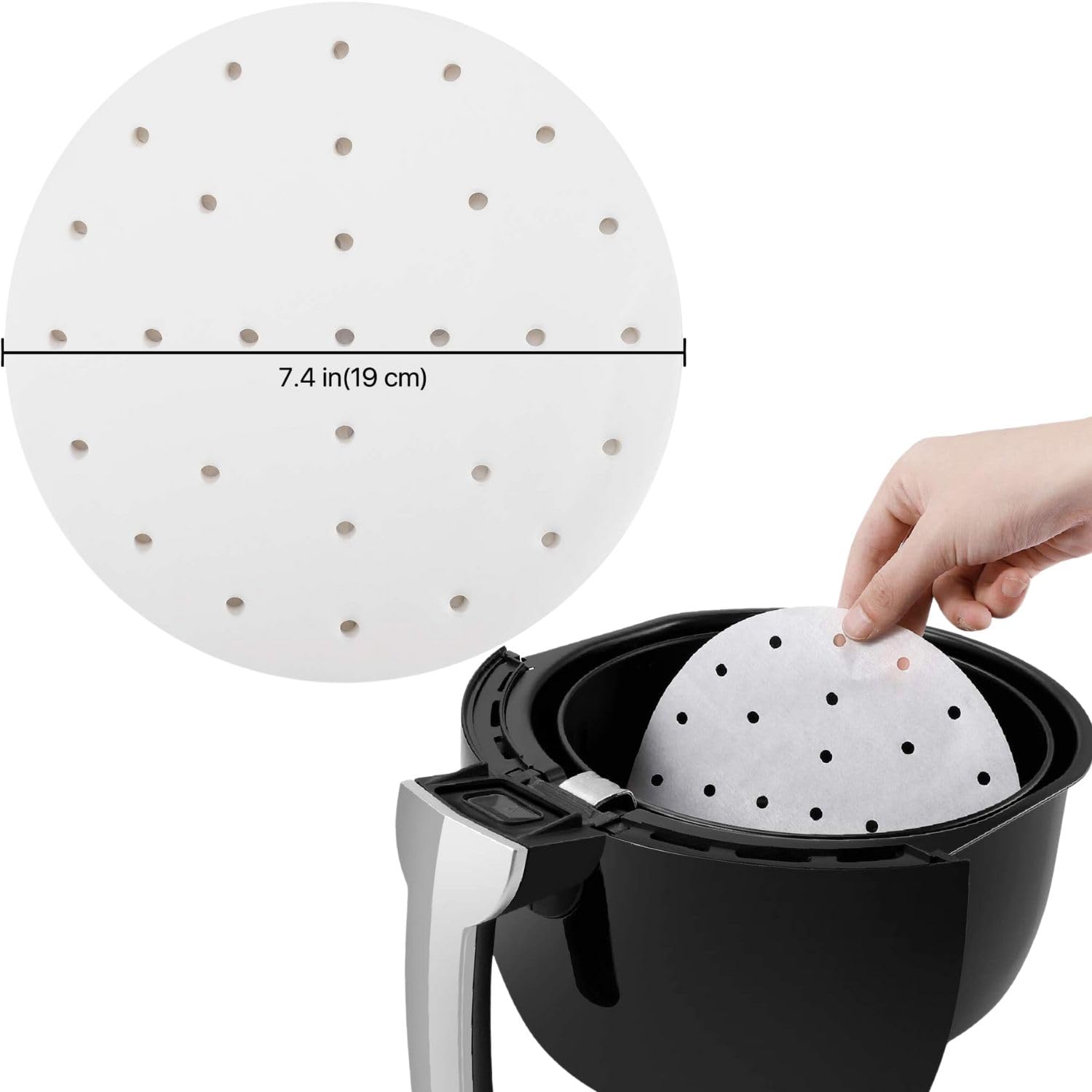 Anchara Air Fryer Parchment Paper - 50 Pack Round Non-Stick Baking Sheets for All Air Fryer Models | Perfect for Roasting, Baking & Frying | BPA-Free & Heat-Resistant
