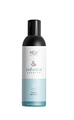 HERS Natural Red Onion Shampoo for Hair Growth & Scalp Care - 200ml Bottle | Reduces Hair Fall & Promotes Thicker Hair | Ideal for Daily Use & Damaged Hair Repair