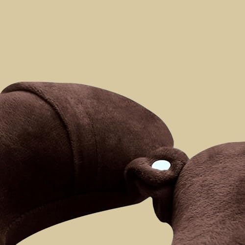 Premium Travel Neck Pillow for Airplane, Car & Office - Comfortable Memory Foam Head Rest Support - Unisex Ergonomic Design for Sleeping & Relaxation - Perfect for Long Flights, Road Trips & Work Breaks (Brown)