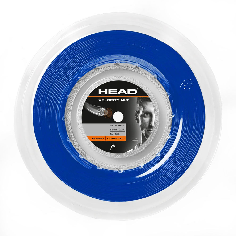 Head Velocity MLT 17/1.25 Tennis String Reel (Blue) - Premium Tennis Racket String for Enhanced Control & Spin | Perfect for Competitive Players & Stringing Professionals