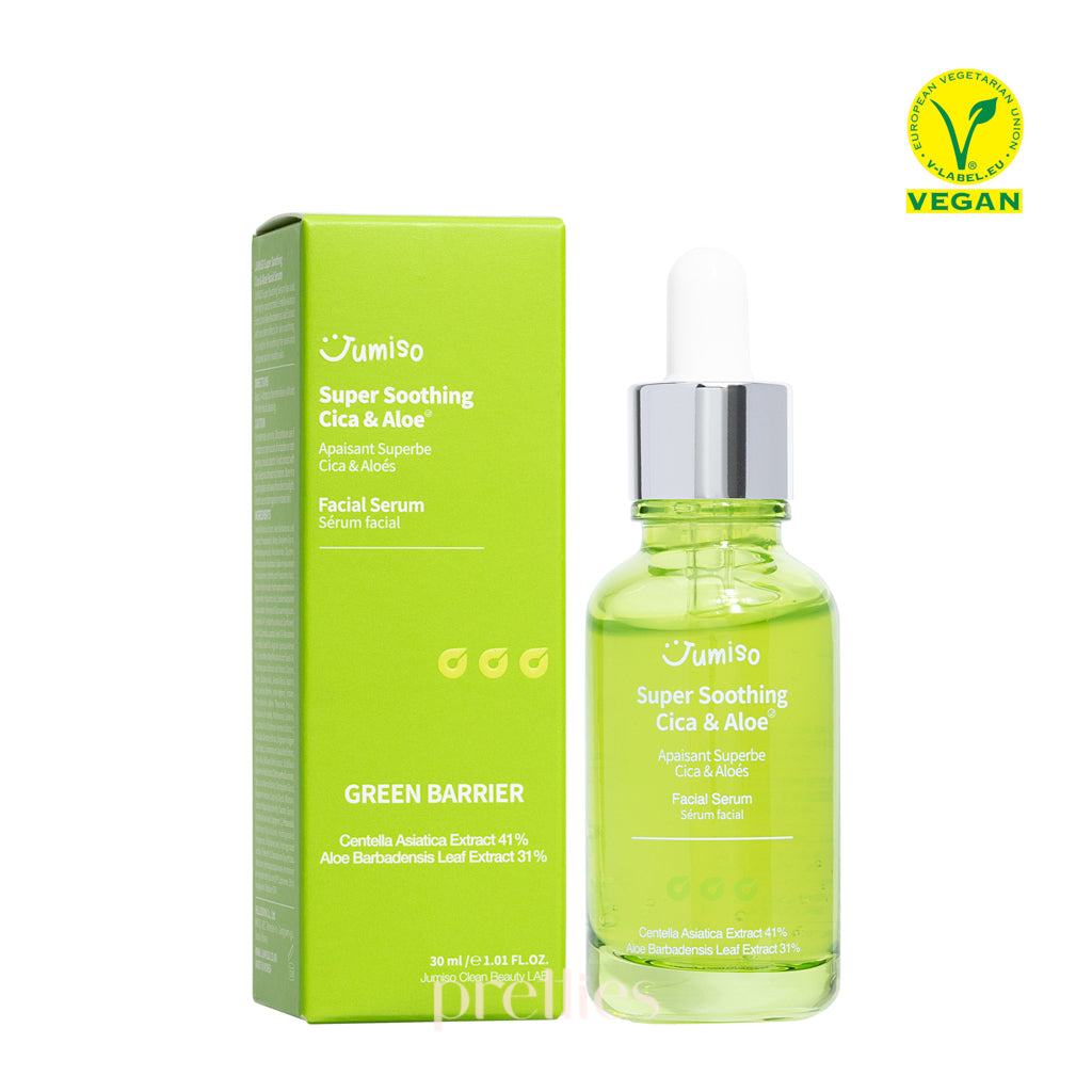 Jumiso Super Soothing Cica & Aloe Facial Serum 30ml - Hydrating Calming Skin Care for Sensitive Skin - Perfect for Daily Use & Post-Sun Care