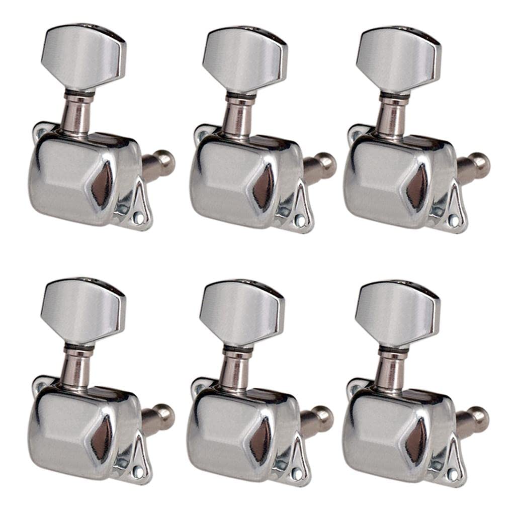 DYNWAVE Set of 6 Semi-Closed 6R Guitar Tuning Pegs Machine Heads - Premium Replacement Tuners for Acoustic Guitars - Perfect for DIY Guitar Repair & Maintenance