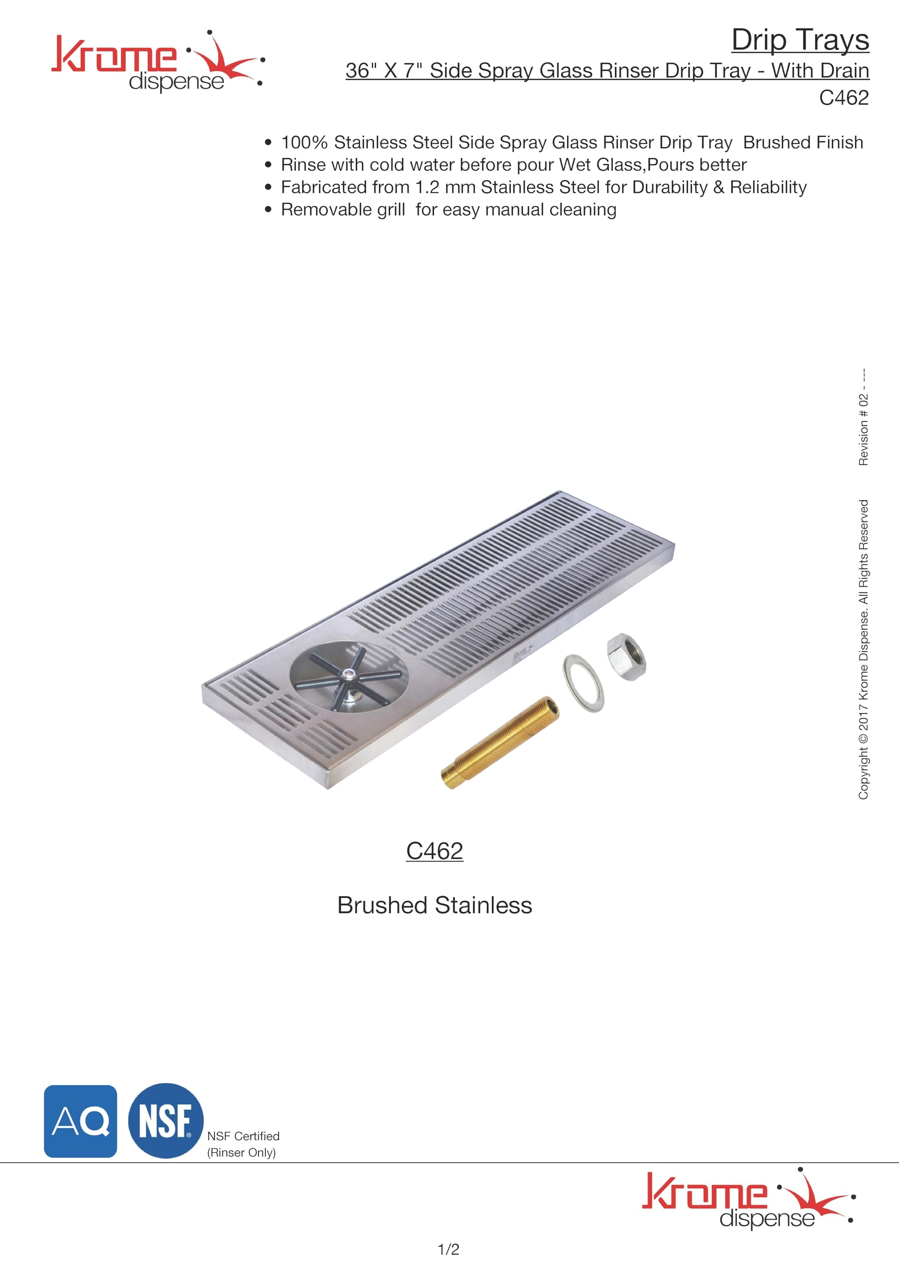 Stainless Steel Rinser with Side Spray - 7