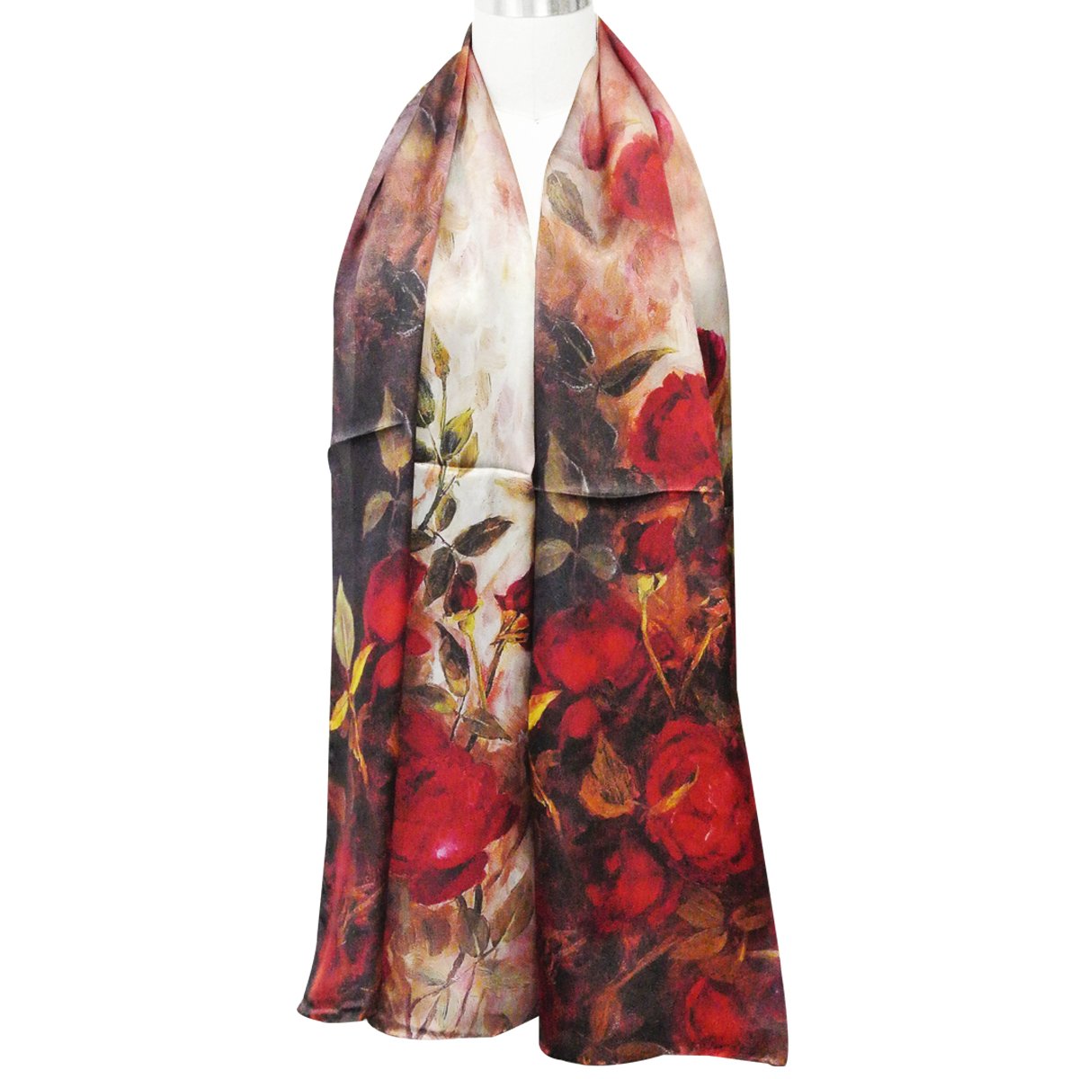 Wrapables Luxurious 100% Charmeuse Silk Scarf with Hand-Rolled Edges - Elegant Fashion Accessory for Women, Perfect for Office, Wedding & Special Occasions