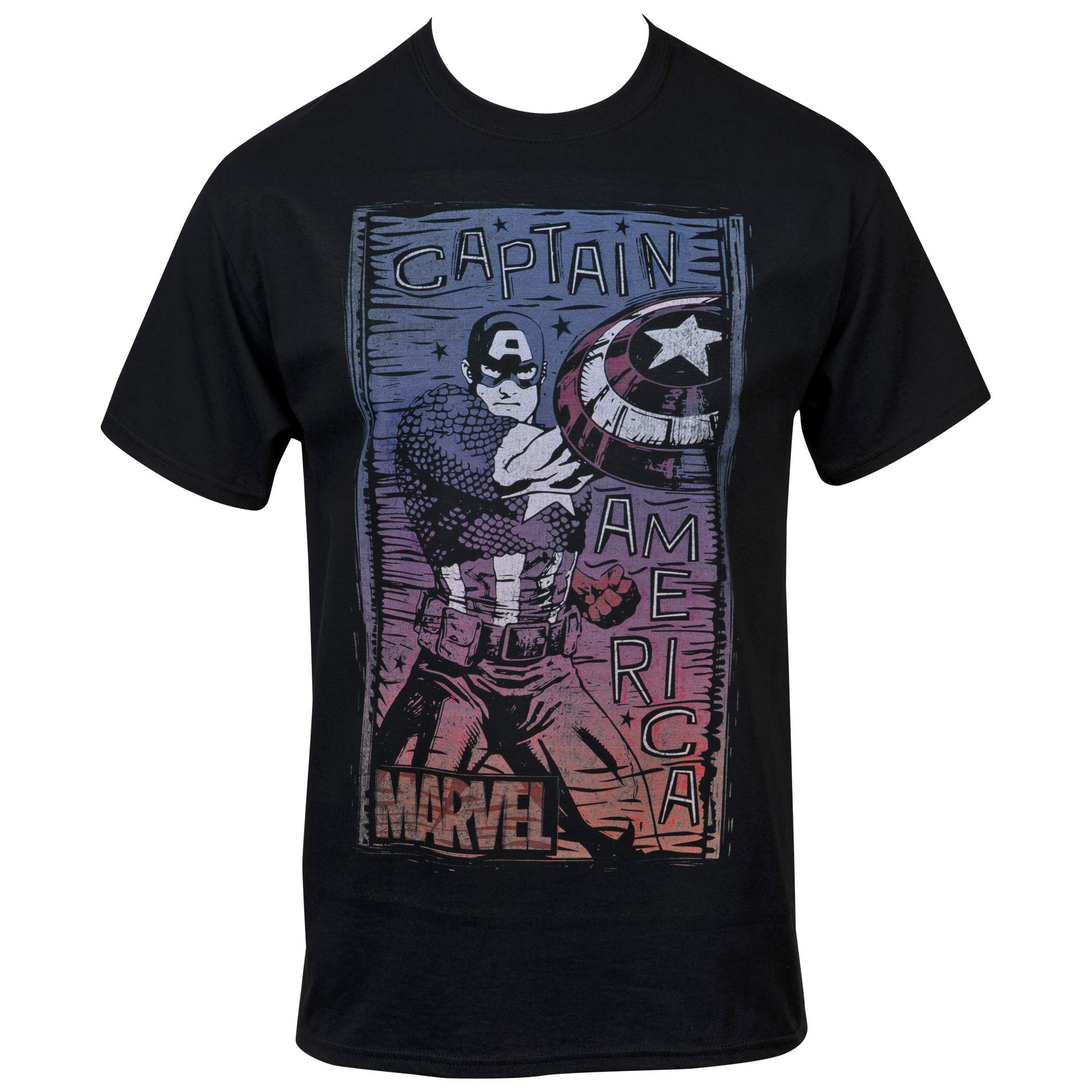 Marvel Captain America The First Avengers Fight Stance T-Shirt | Official Licensed Superhero Graphic Tee | Perfect for Cosplay, Comic Con & Marvel Fans