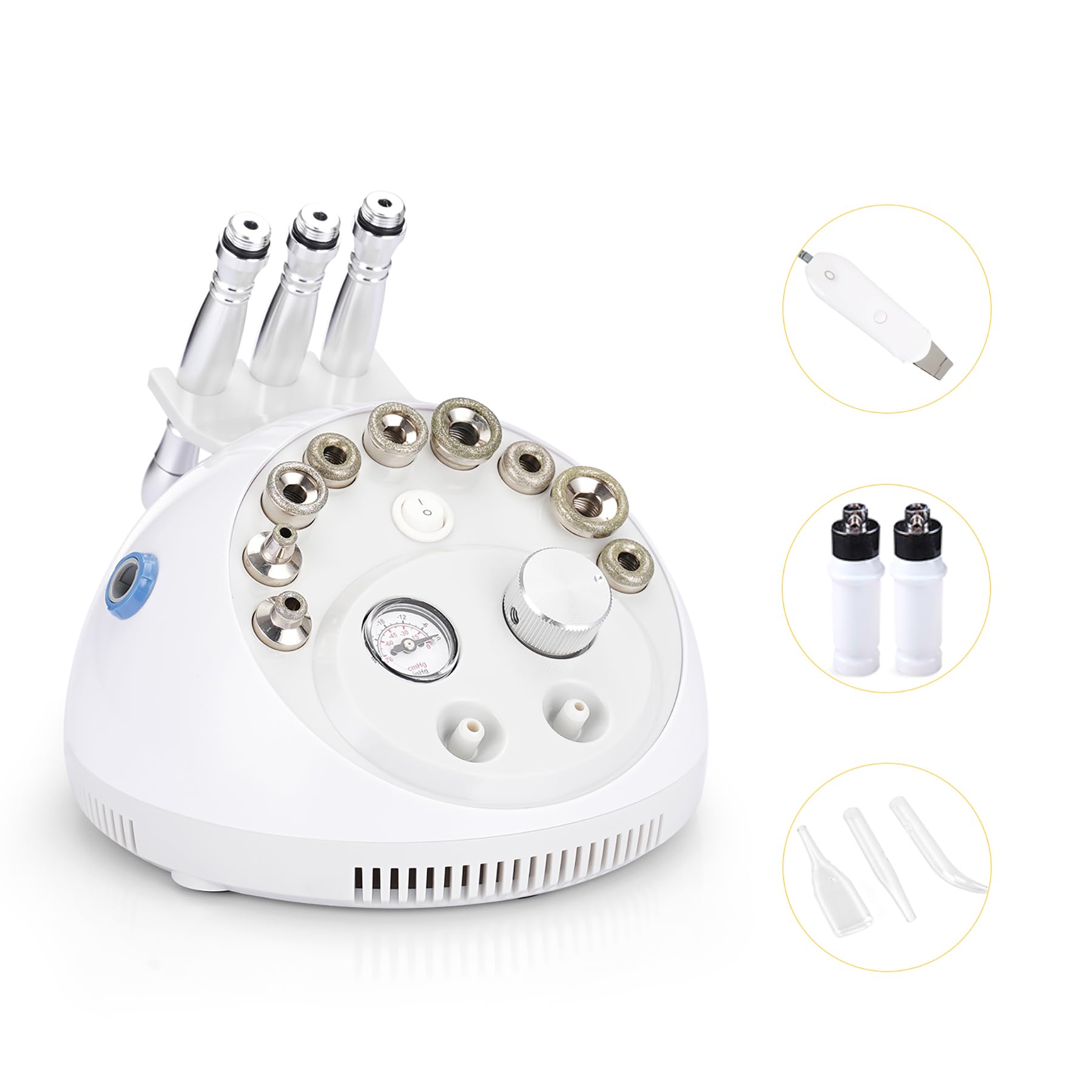 Professional 4-in-1 Diamond Microdermabrasion Machine with Skin Scrubber - At-Home & Salon Facial Exfoliation Device for Glowing Skin - Perfect for Anti-Aging, Blackhead Removal & Skin Rejuvenation