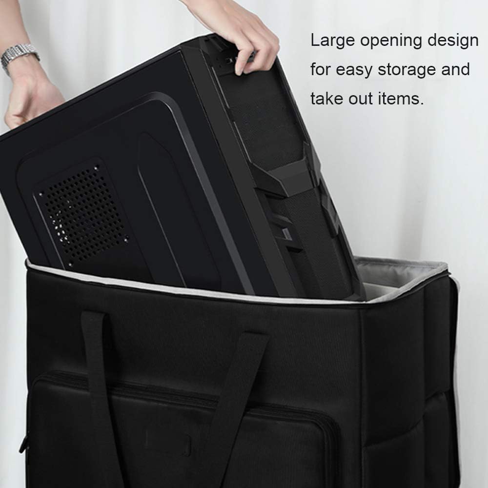 Buwico 27-Inch Rolling Desktop PC Travel Case - Heavy Duty Computer Carrying Bag with Wheels for CPU, Monitor, Keyboard & Accessories | Perfect for Office, Home & Business Travel