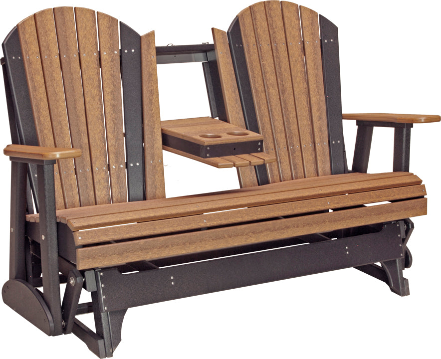 LuxCraft 5-Foot Premium Adirondack Glider Chair - Outdoor Patio Rocking Bench for Garden, Porch & Backyard Relaxation | Weather-Resistant & Comfortable Seating